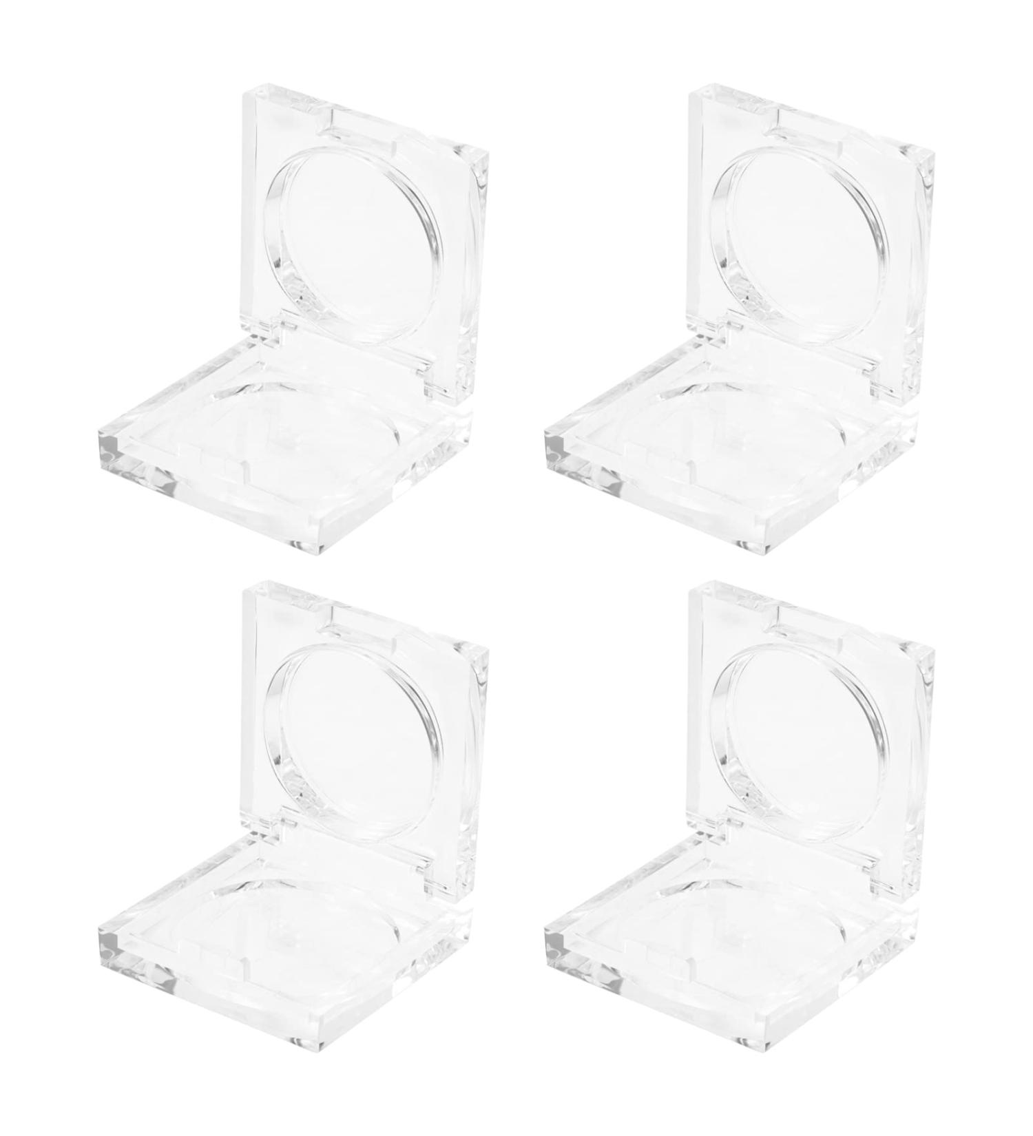 Clear Plastic Powder Cases with Round Top Lids - 4pcs Set for Makeup Storage - Buy Online on GoSupps.com