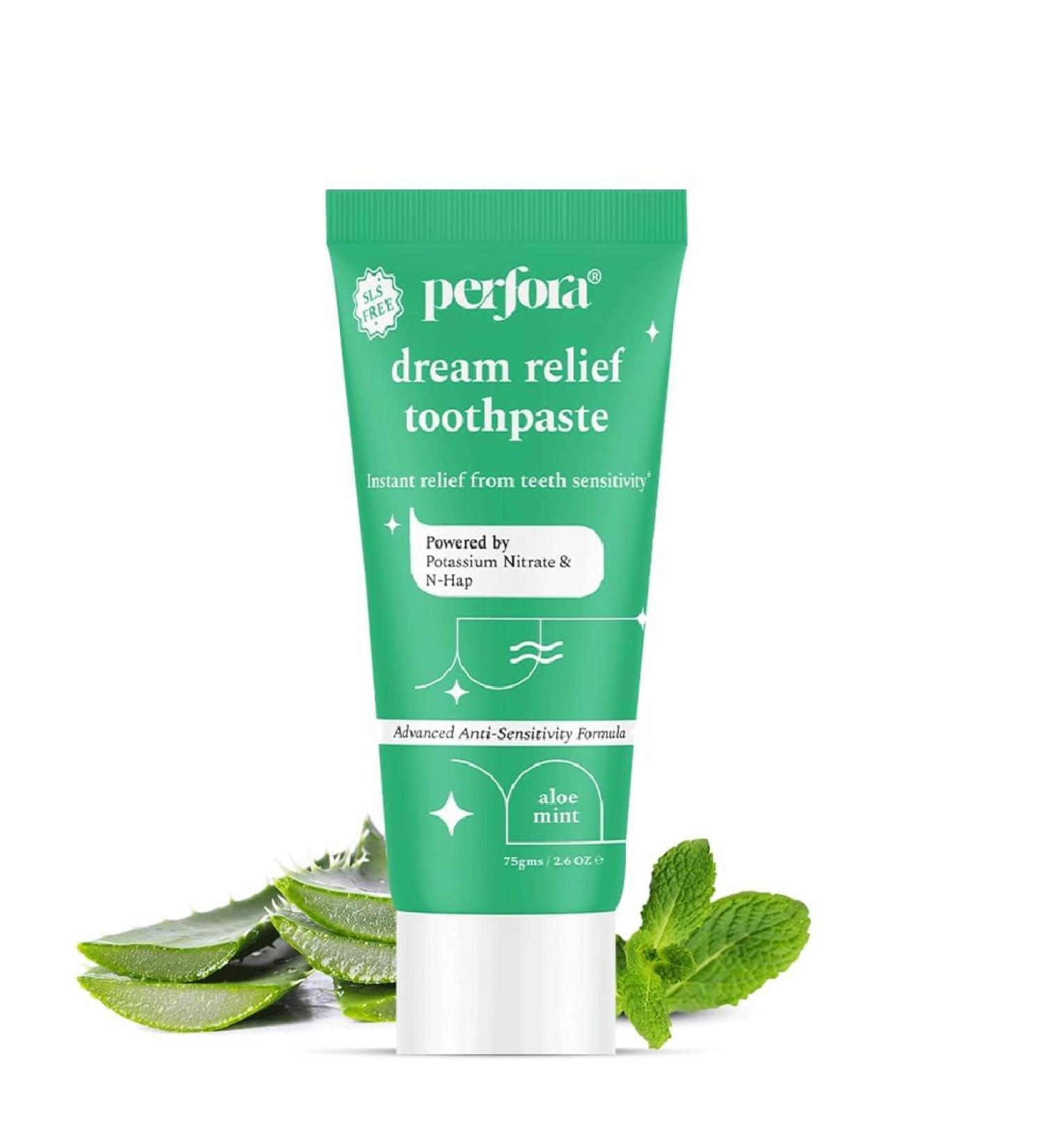 Per.Fora Dream Sensitive - 75 Grams (Pack of 1) | Instant Sensitivity Relief for Kids & Adults | SLS Free & No Artificial Sweeteners | Made Safe Certified | Vegan Friendly Gel Toot.hpaste - Buy Online on GoSupps.com