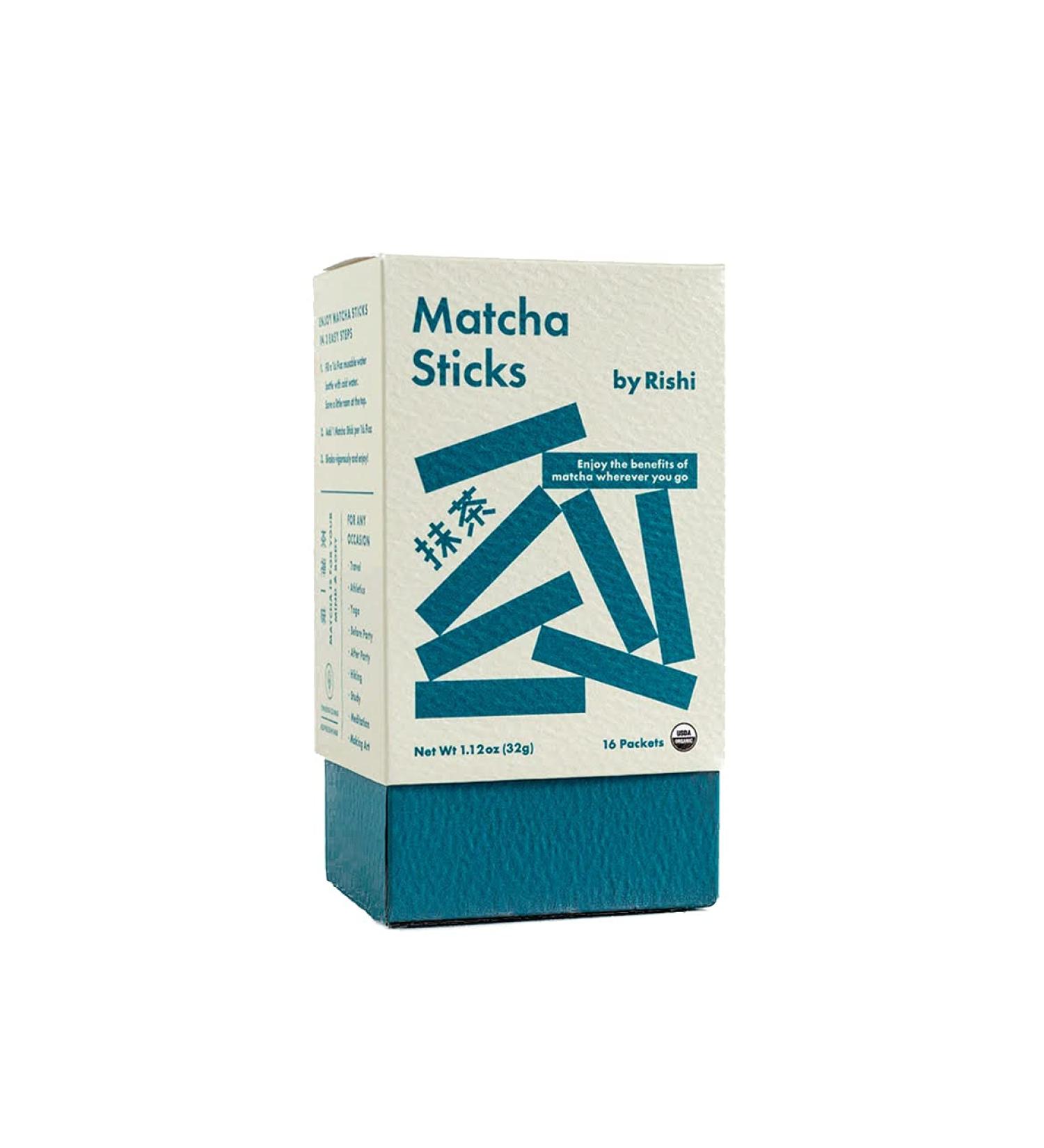 Rishi Tea Matcha Green Herbal Tea Powder To-Go Sticks | Organic, Immune Booster, Energy-Boosting - 12 Packets - Buy Online on GoSupps.com