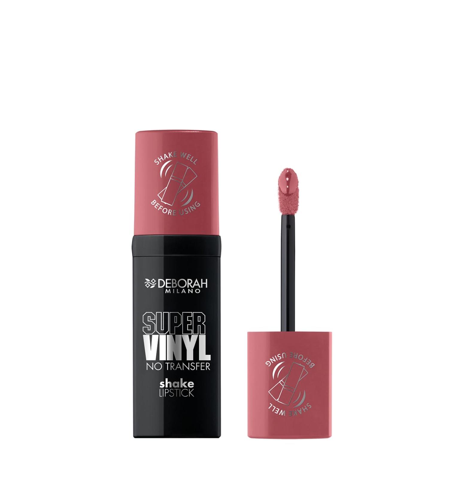  DEBORAH Deborah Milano Super Vinyl Shake Lipstick Liquid Vinyl Lipstick 1 Pink Intense Colour and No Transfer to Give Flawless Vinyl Lips for Up to 16 Hours 3ml - Buy Online on GoSupps.com