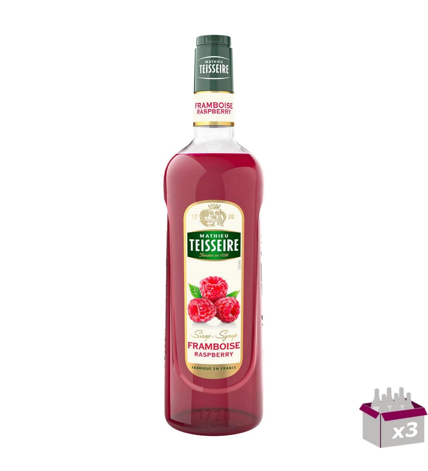 Teisseire Set of 3 Raspberry Syrup 1L