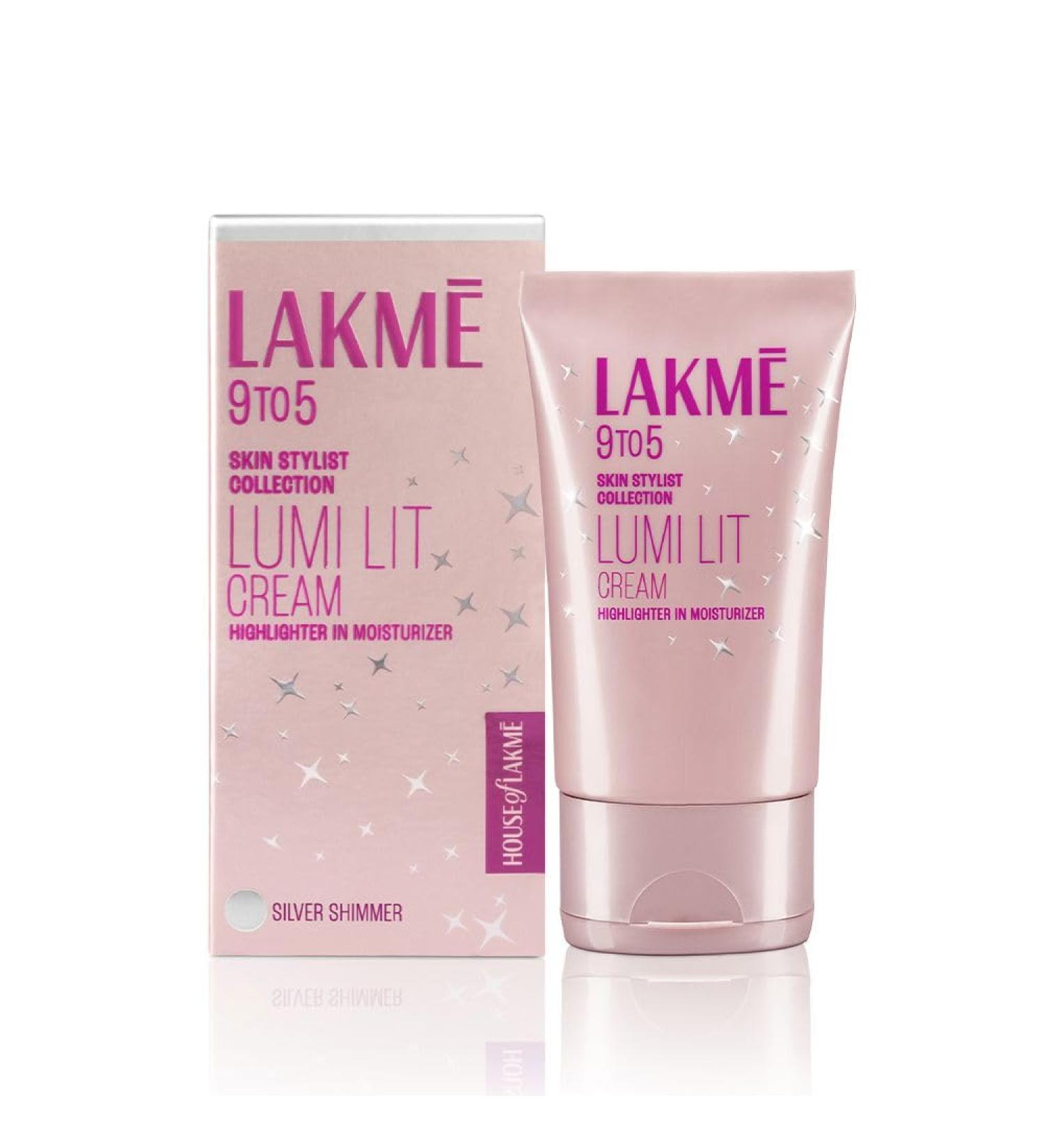 LAKM Lumi Lit Face Cream with Moisturizer + Highlighter Enriched with Niacinamide and Hyaluronic Acid Silver 30 g - Buy Online on GoSupps.com
