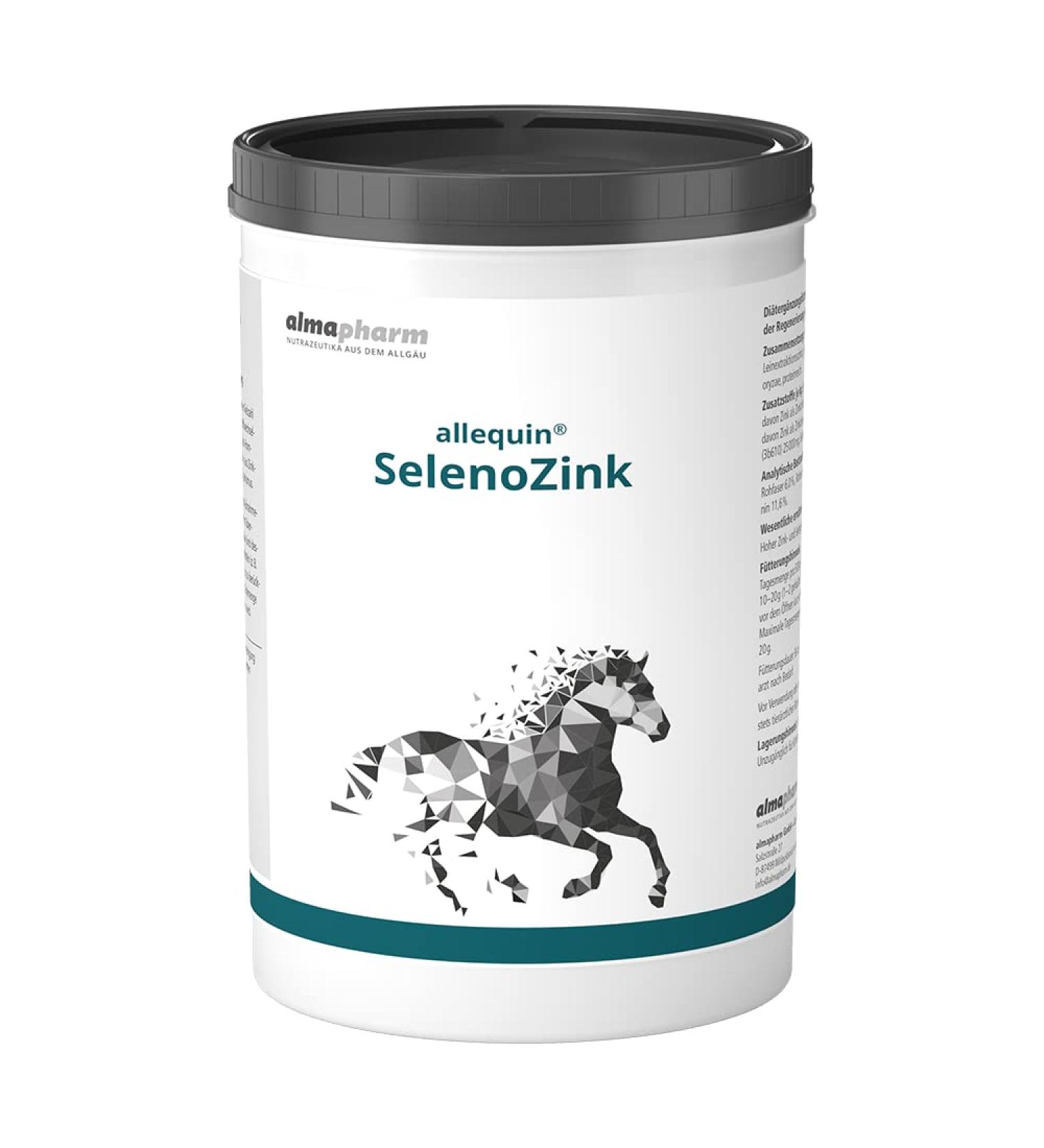 almapharm Allequin SelenoZink | 1kg | Horse Supplement | May Help Compensate Selenium and Zinc Deficiency | May Contribute to Skin and Hoof Regeneration - Buy Online on GoSupps.com