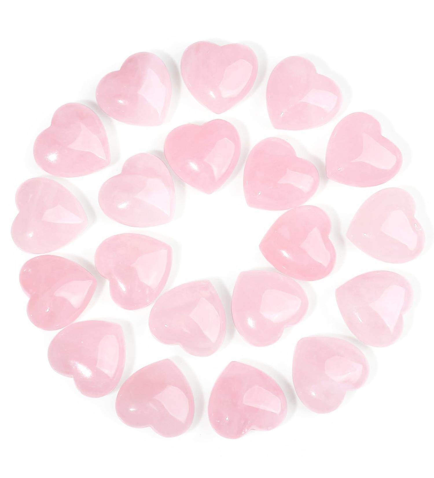 MAIBAOTA Rose Quartz Healing Crystal Gemstones Pocket Gifts Heart-Shaped Nature Spiritual Energy Pink Crystals for Women Men Reiki Divination Balancing Yoga Meditation 10PCS - Buy Online on GoSupps.com