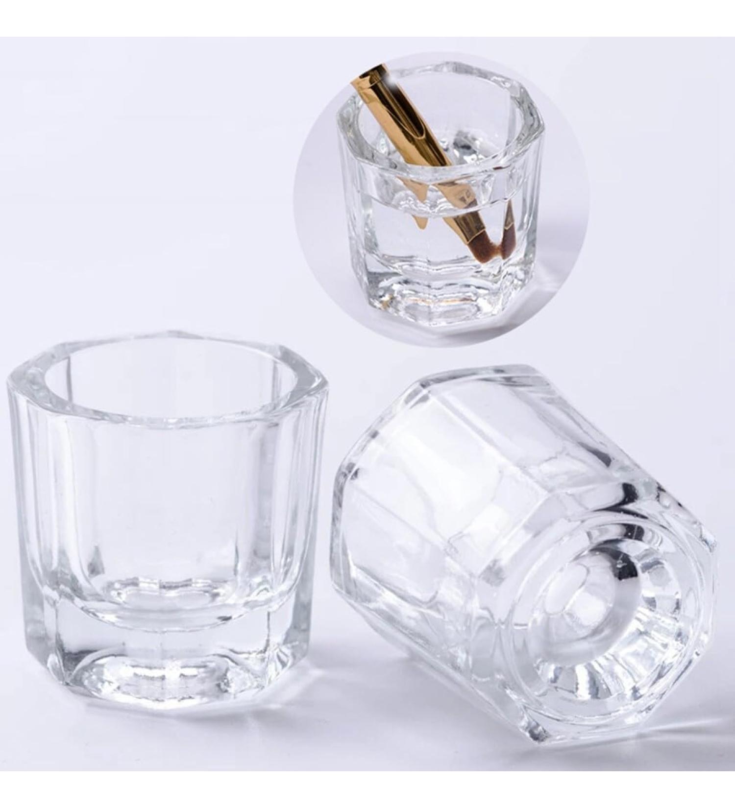 Crystal Bowl Cup Liquid Powder for Nails Acrylic Dappen Dish Clear Nail Art Tools for Women at Home - Buy Online on GoSupps.com