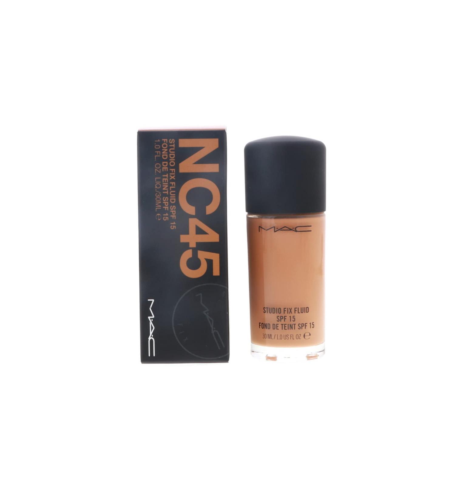MAC Studio Fix Fluid Foundation SPF 15 NC45 - Perfect Matte Finish for Medium-Deep Skin Tones - Buy Online on GoSupps.com