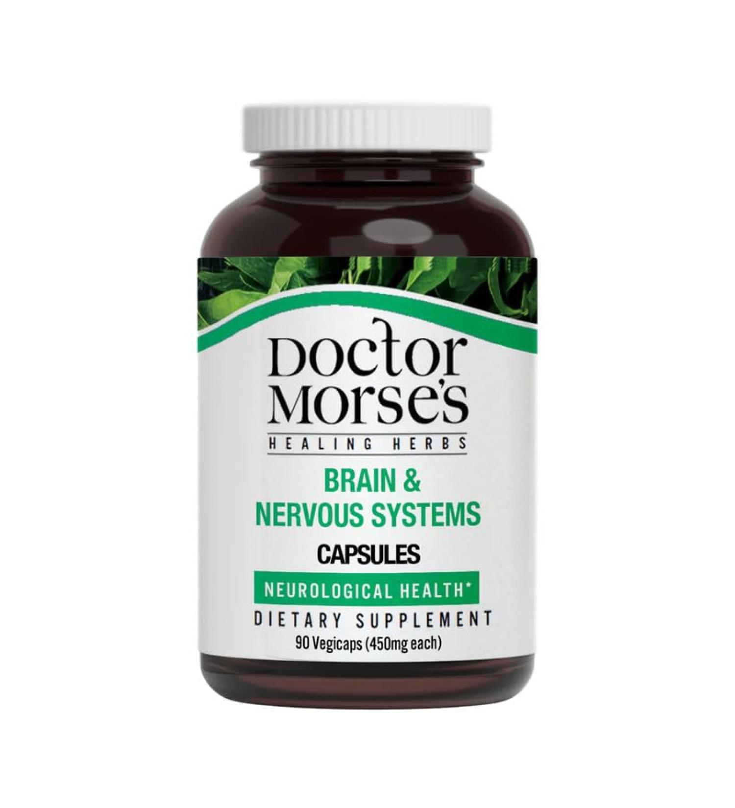 Doctor Morse's Brain & Nervous Systems Support - Support Immunity & Stress Level - Naturopath Formulated Nootropic Supplement - Ginkgo Leaf, Gotu Kola, Astragalus Root & Butchers Broom - 90 Capsules - Buy Online on GoSupps.com