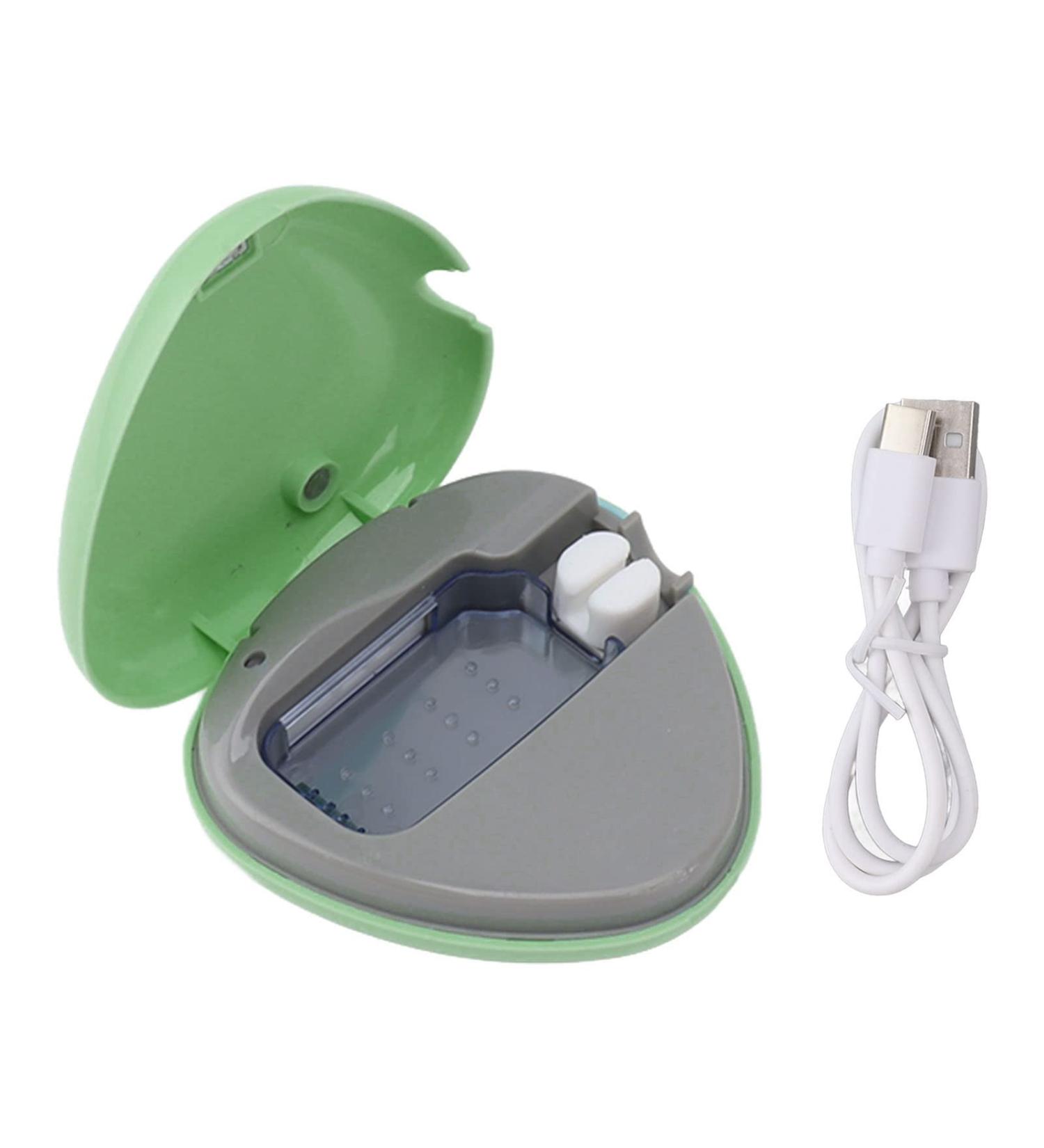 AUNMAS Travel Toothbrush Sanitizer Rechargeable Toothbrush Cleaner with USB Cable Portable Toothbrush Sterilizer Covers for Home and Outdoor Use (Green) - Buy Online on GoSupps.com
