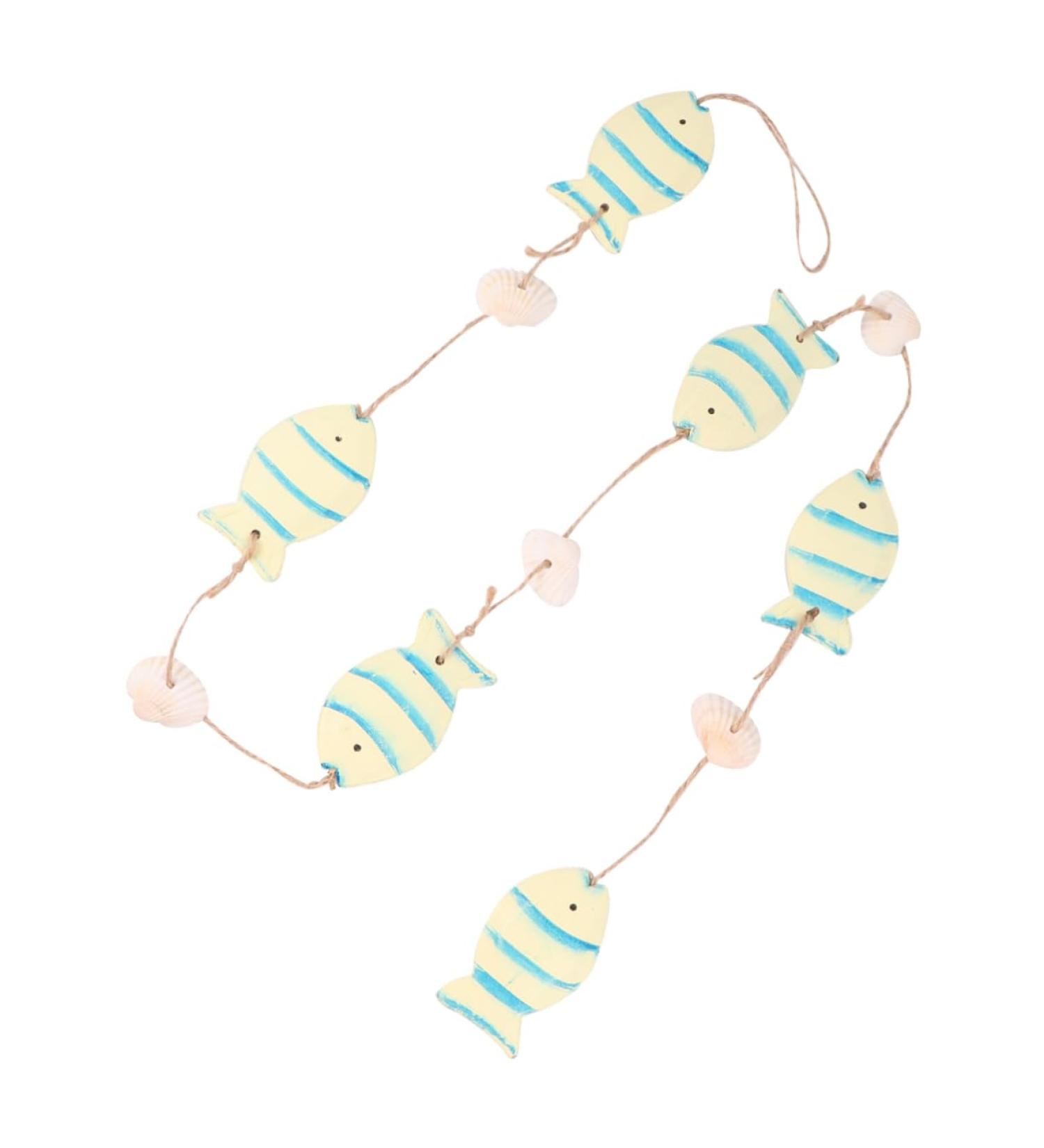 STOBAZA 1 Pc Shell Hanging Decorations Seashells for Decorating Wood Trim Curtain The Mediterranean Yellow 102X4.2CM - Buy Online on GoSupps.com