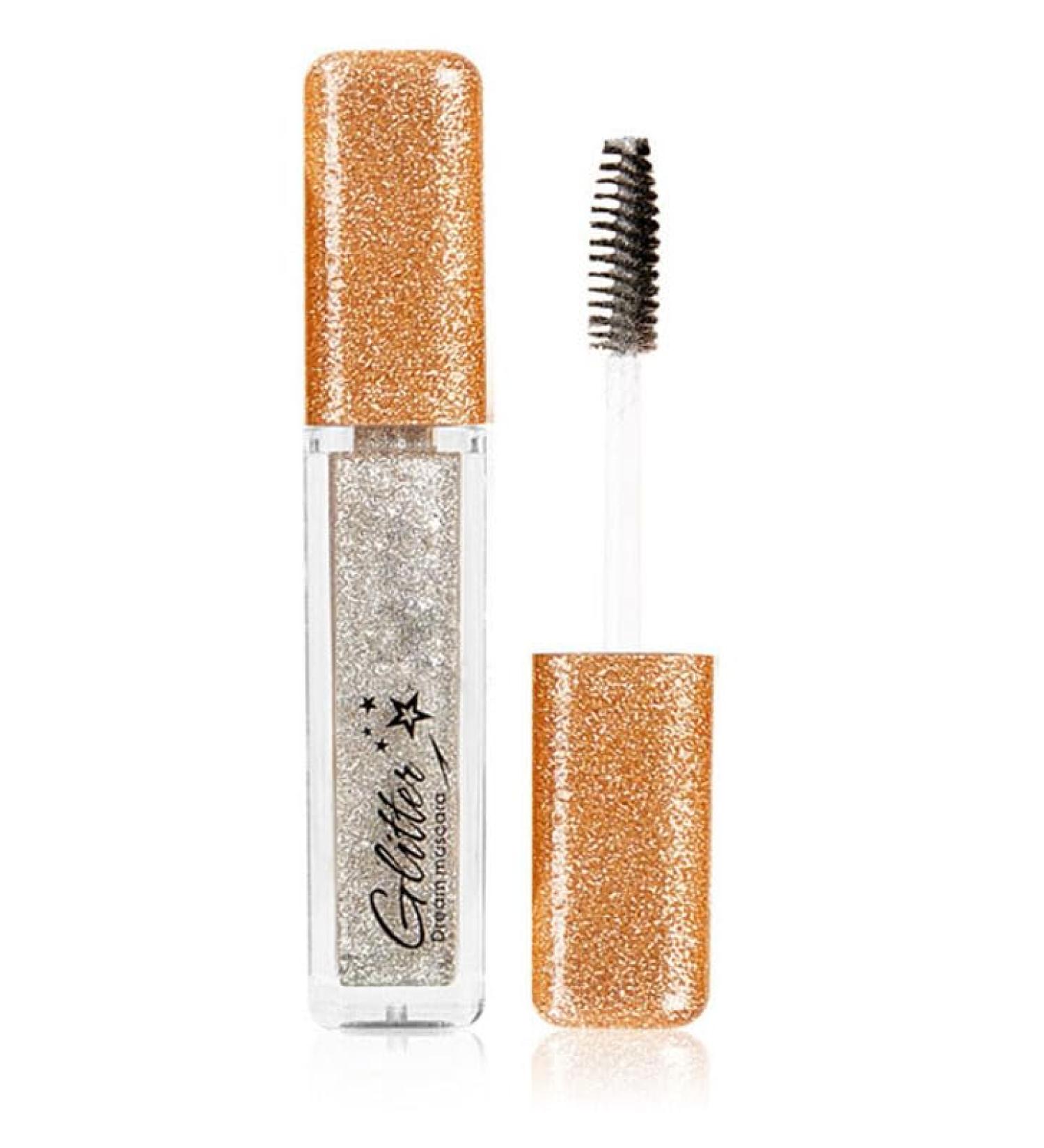 Glitter Mascara Diamond Sparkling Colorful Mascara anti-smudge sparkling colorful eye makeup tool suitable for wedding stage music festival (Silver white) - Buy Online on GoSupps.com