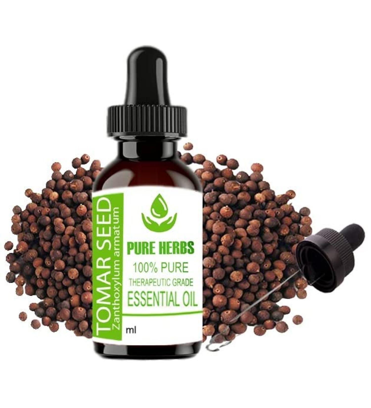 Buy Pure Herbs Tomar Seed Essential Oil (Zanthoxylum Armatum) 100 ml - Natural Aromatherapy International Shipping - Buy Online on GoSupps.com