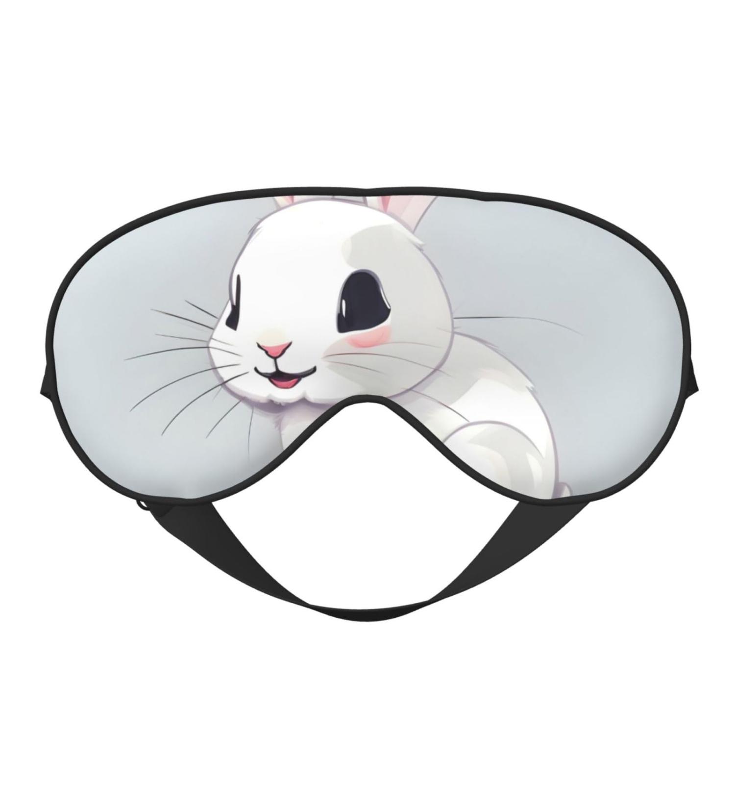 Buy Cute White Rabbit Soft Sleep Eye Mask | Breathable Eye Patch for Travel & Relaxation - Buy Online on GoSupps.com