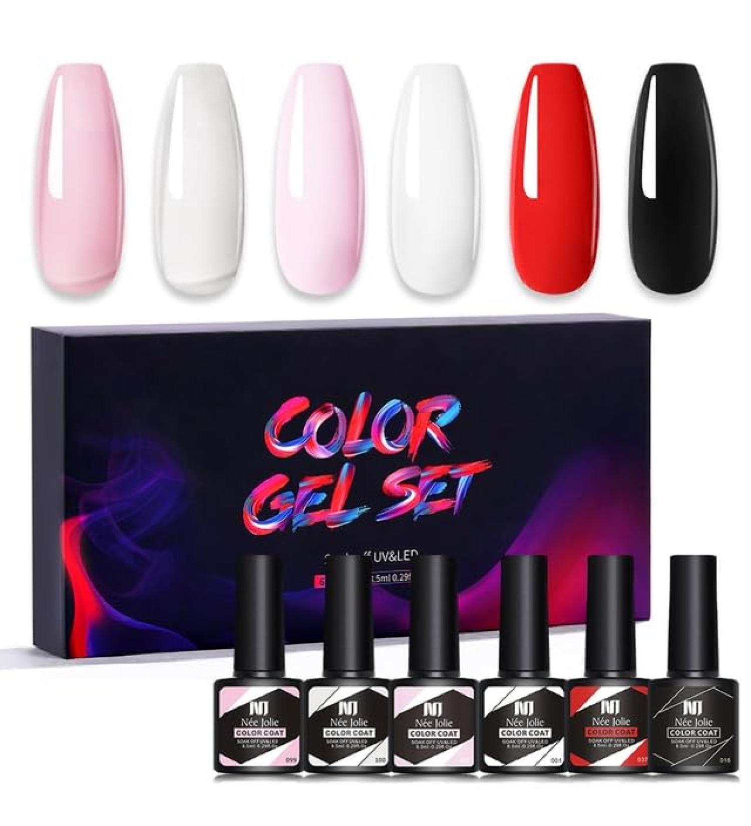Nail Polish Gel 6Pcs/Set x8.5ml Soak Off Gel UV LED Semi Permanent Varnish for Nail Art 100Colors for Base Top Coat Gifts - (Color: STE22) - Buy Online on GoSupps.com