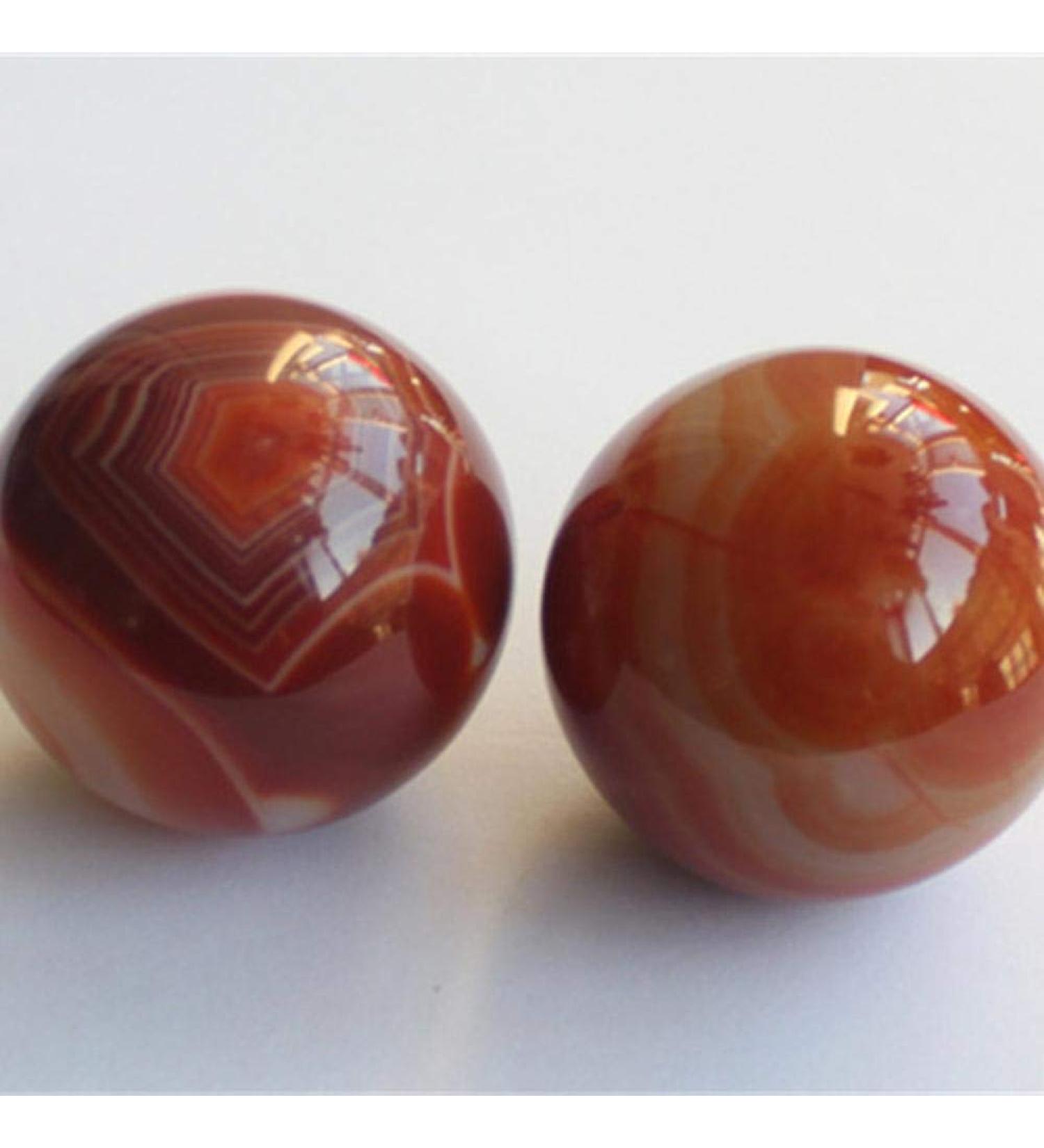 Dixinla Baoding Fitness Ball Natural South Red Agate Fitness Ball Handball Red Agate Fitness Ball Chinese Ball bead through 35mm - Buy Online on GoSupps.com