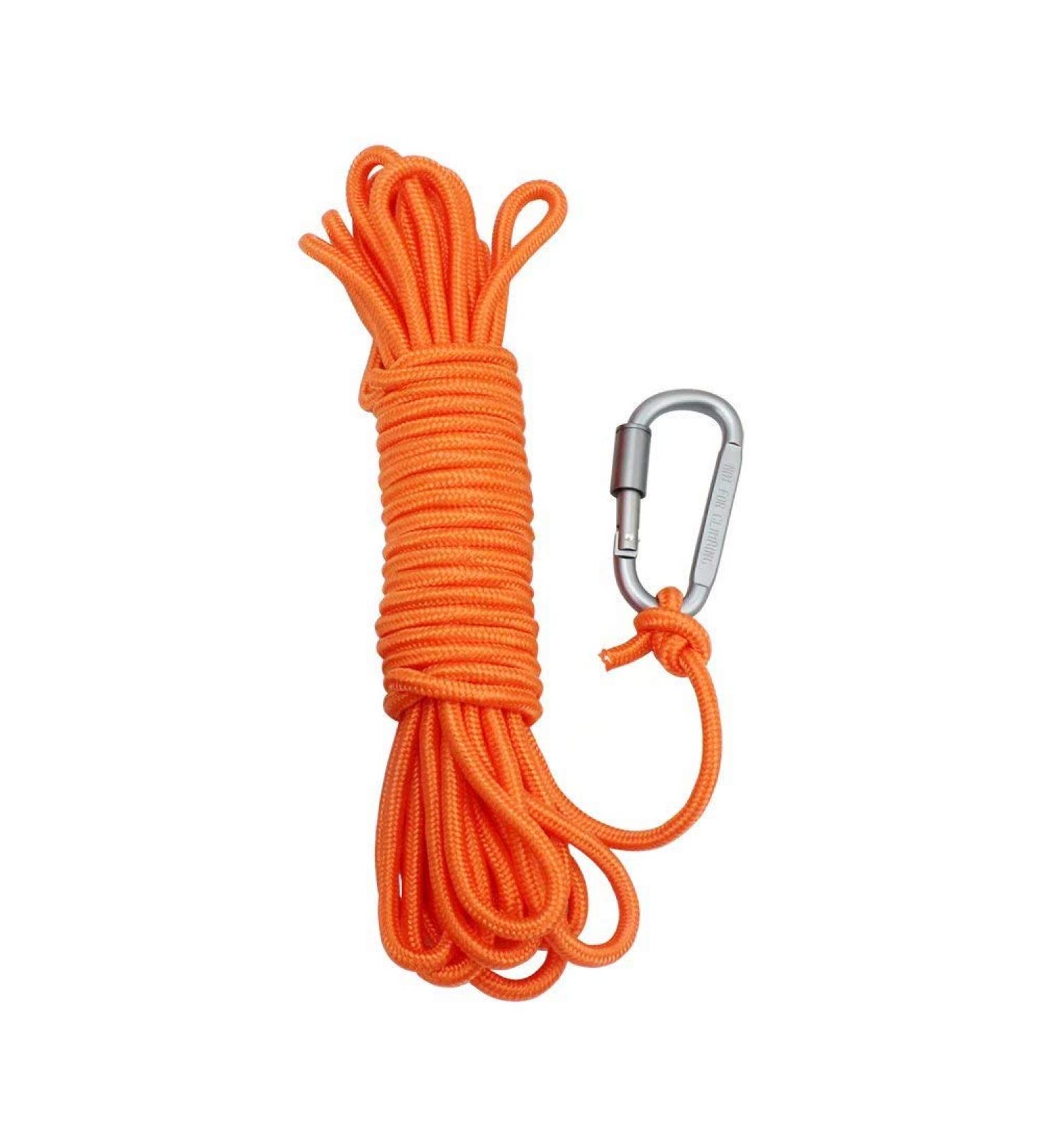 BeGrit 6mm Floating Rope Anchor with Aluminum D-Ring Locking Carabiner - 10m | Ideal for Kayak, Canoe, Boat, Camping, Hiking, Awning & Tent Canopy - Buy Online on GoSupps.com