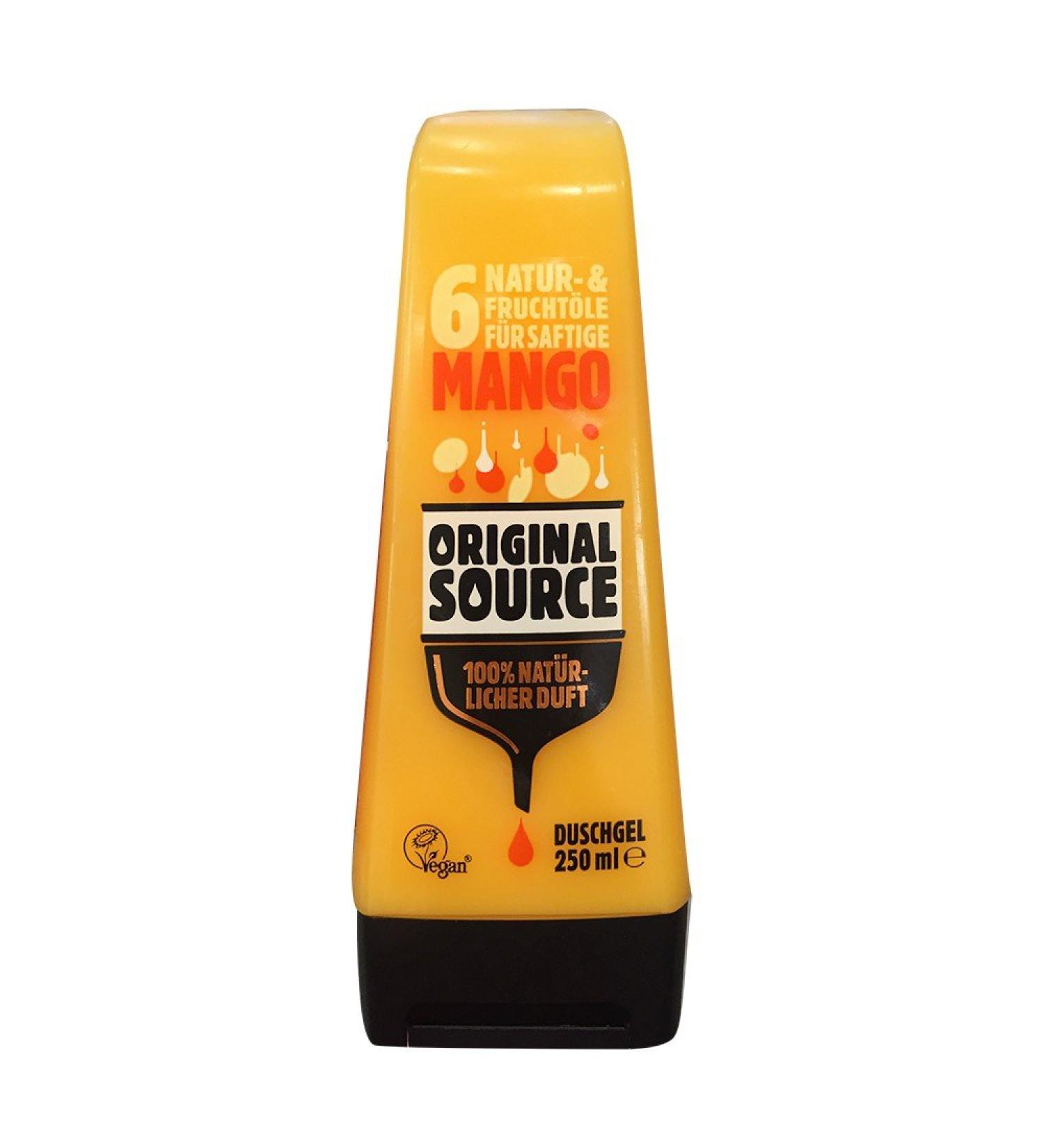 ORIGINAL SOURCE Original Source Mango Shower Gel - 100% Natural Fragrance Vegan - 250 ml (1 pack).
