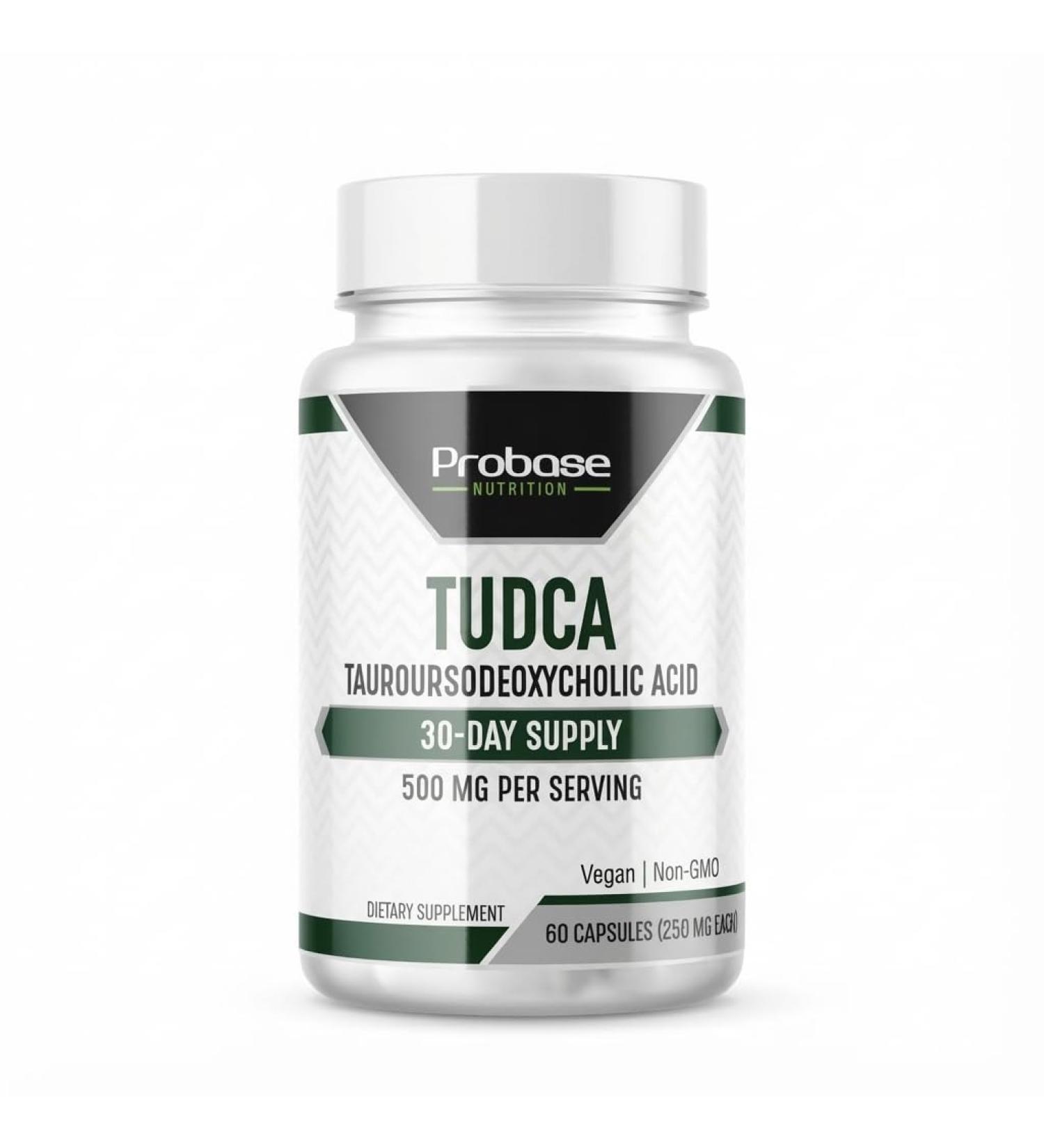 Probase Nutrition TUDCA Premium Liver Support Cleanse Detox and Repair Supplement 500mg Per Serving 60 Capsules High Purity Bile Salt Formula Vegan Non-GMO - Buy Online on GoSupps.com