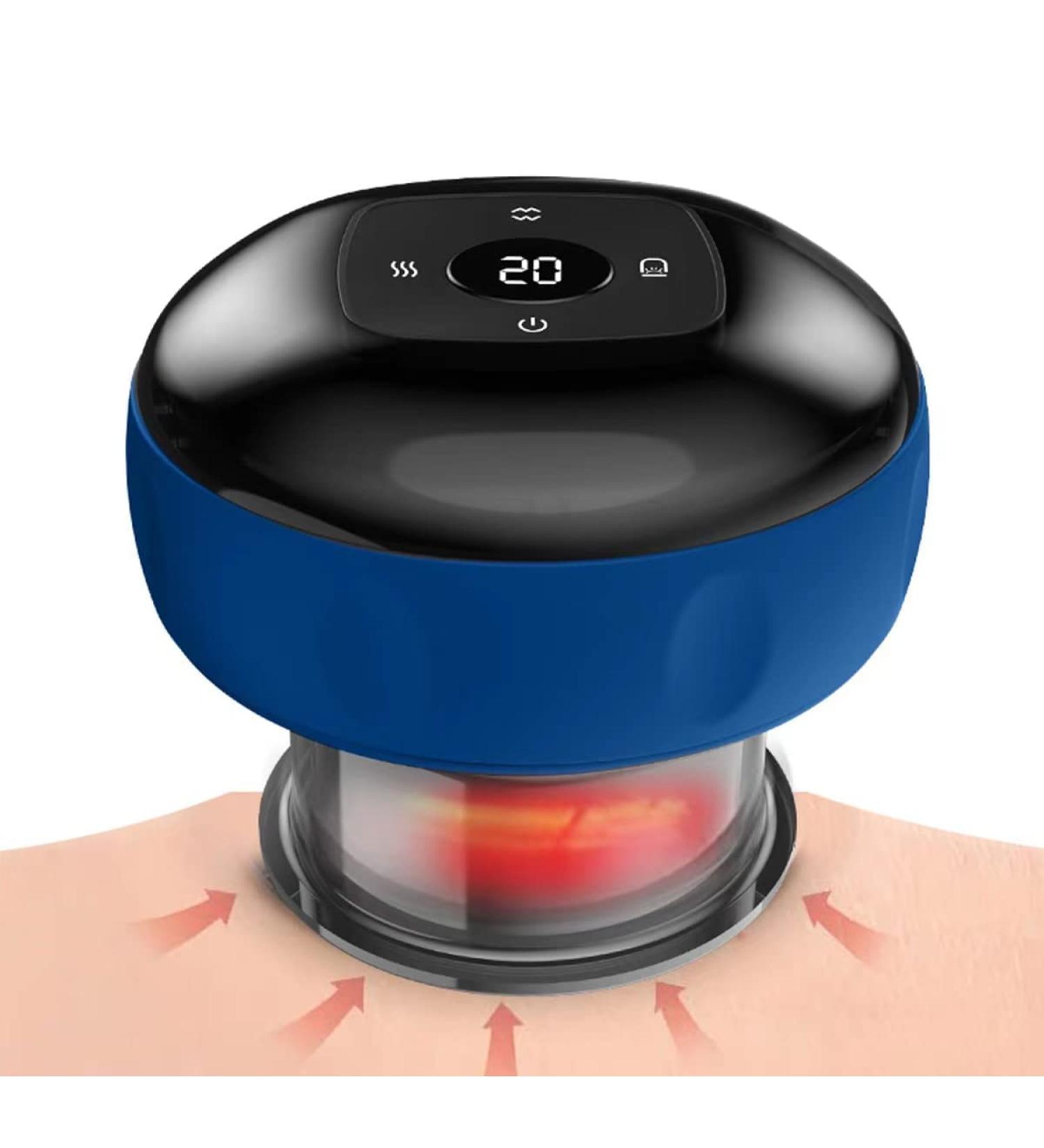Smart Dynamic Cupping Therapy Set Cellulite Massager 3 in 1 Vacuum Therapy Machine Cellulite Remover Gua Sha Massage Tool with12 Level Temperature and Suction manual-back-massagers 12th Gear Blue - Buy Online on GoSupps.com