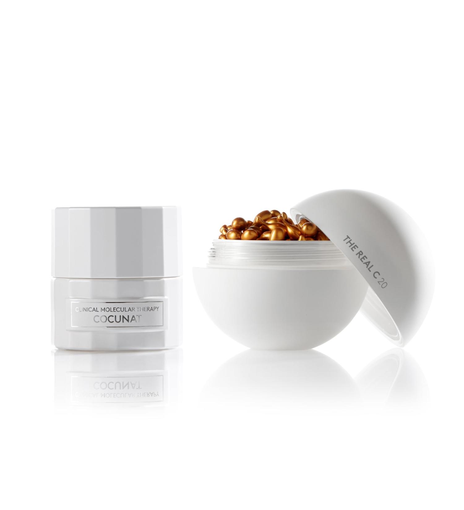 COCUNAT - DUO ANTI- GE ANTI-TACHES - THE REAL C 30 + CLINICAL MOLECULAR THERAPY - S rum Vitamine C + Cr me Anti- ge - R duit les Rides et les Taches - Raffermit Tonifie et R g n re - Soin Complet - Buy Online on GoSupps.com