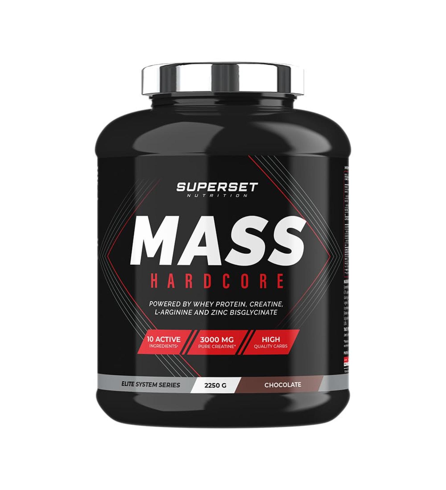 Superset Nutrition | Mass Hardcore (2 25kg) | Gainers | Formule choc : glucide complexe + whey + cr atine - Chocolat - Buy Online on GoSupps.com