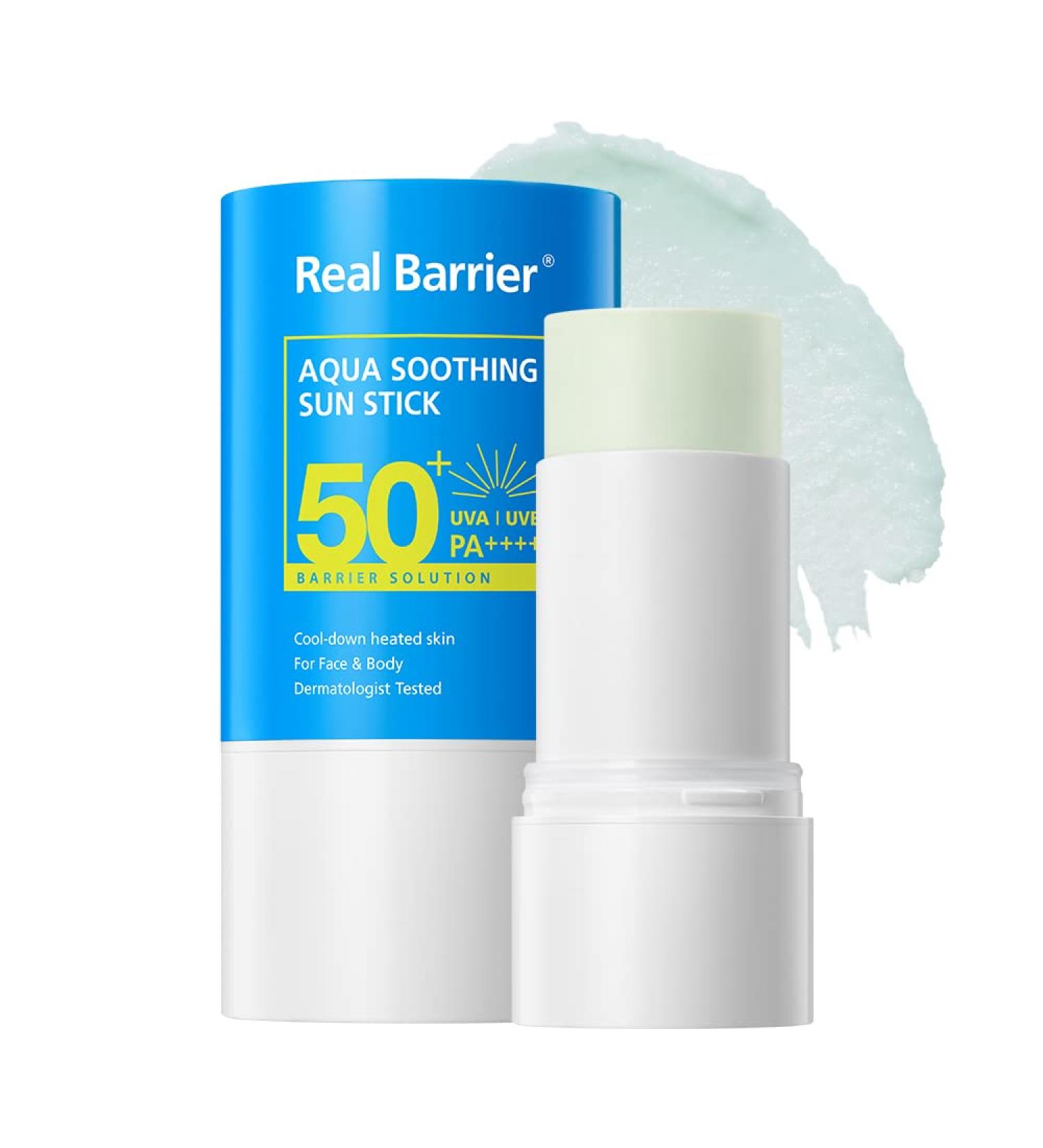 Real Barrier Aqua Soothing Sun Stick SPF50+PA++++ 21g - Cooling Moisturizing Sunscreen with Xylitol - Travel-Friendly Korean Skincare - Buy Online on GoSupps.com