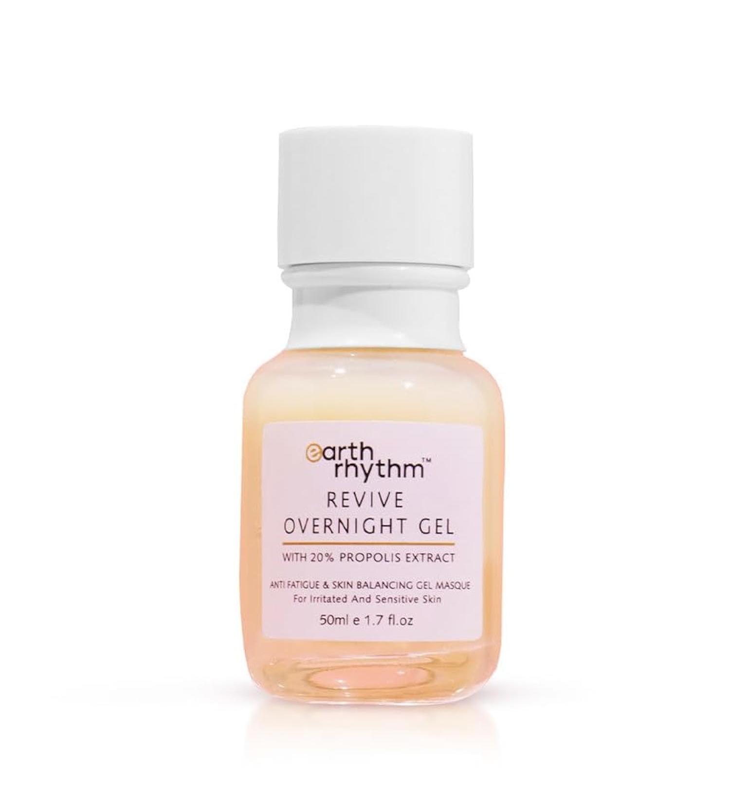 Earth Rhythm Revive Overnight Gel with 20 propolis skin balancing facial gel for irritated and sensitive skin 50 ml - Buy Online on GoSupps.com