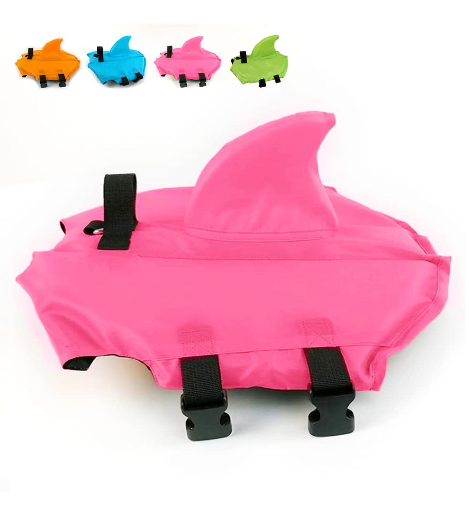 Snik-S Dog Life Jacket - Adjustable Belt Shark Pet Preserver for Short-Nose Dogs (Pug, Bulldog, Poodle, Bull Terrier, Golden Retriever) - XL Blue, Small Pink - Buy Online on GoSupps.com