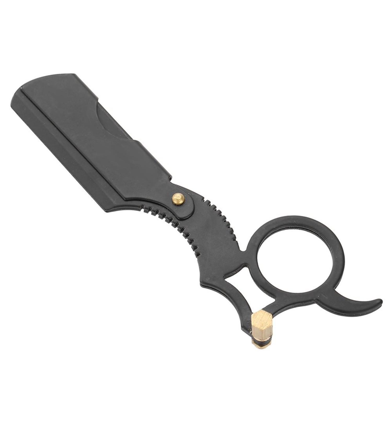 Stainless Steel Folding Razor for Men | Durable Facial Grooming Tool - Black - Buy Online on GoSupps.com