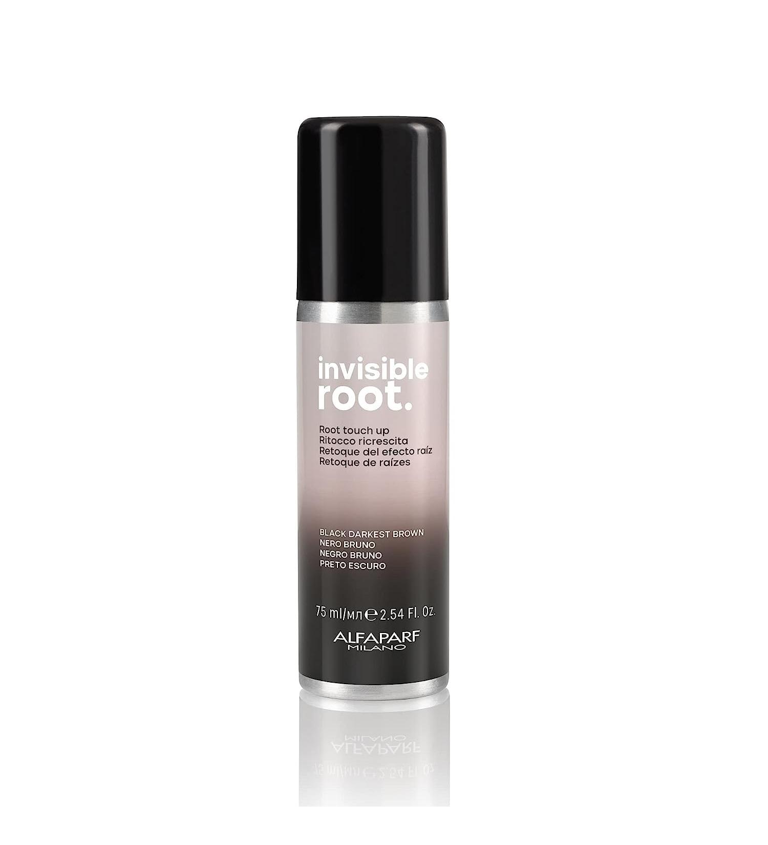 Alfaparf Milano Invisible Root Touch Up Spray - Black - Temporary Hair Color Spray - Quick Dry Root Concealer for On-the-Go Touchups - Hair Color Regrowth Cover Up - Vegan Fragrance Free