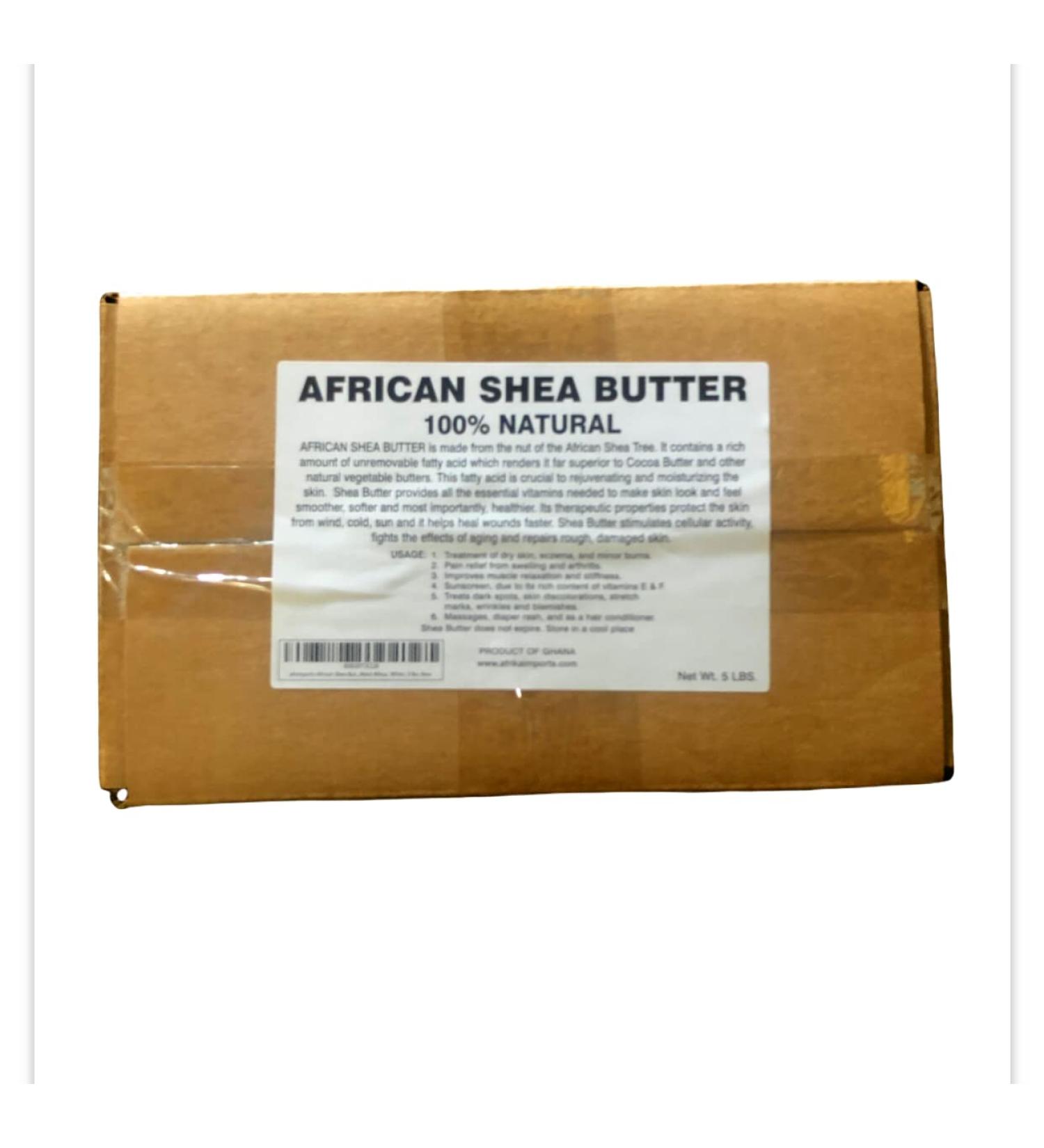 afrimports African Shea Butter, 100% Natural from West Africa, White, 5 lbs.