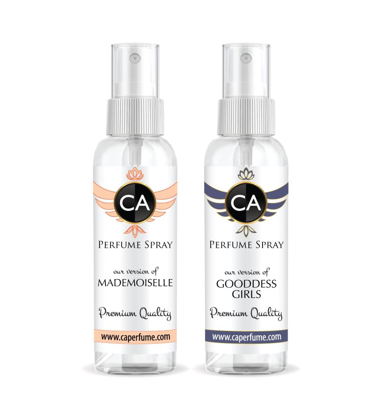 CA Perfume Impression of (Mademoiselle + Goddes Girl) Travel Size Sample Fragrance Refillable Atomizer Long Lasting Eau de Parfum (Cologne) Sprayer / 2 Fl Oz/ 60 ml Coco Mademoiselle + Good Girl Impression - Buy Online on GoSupps.com