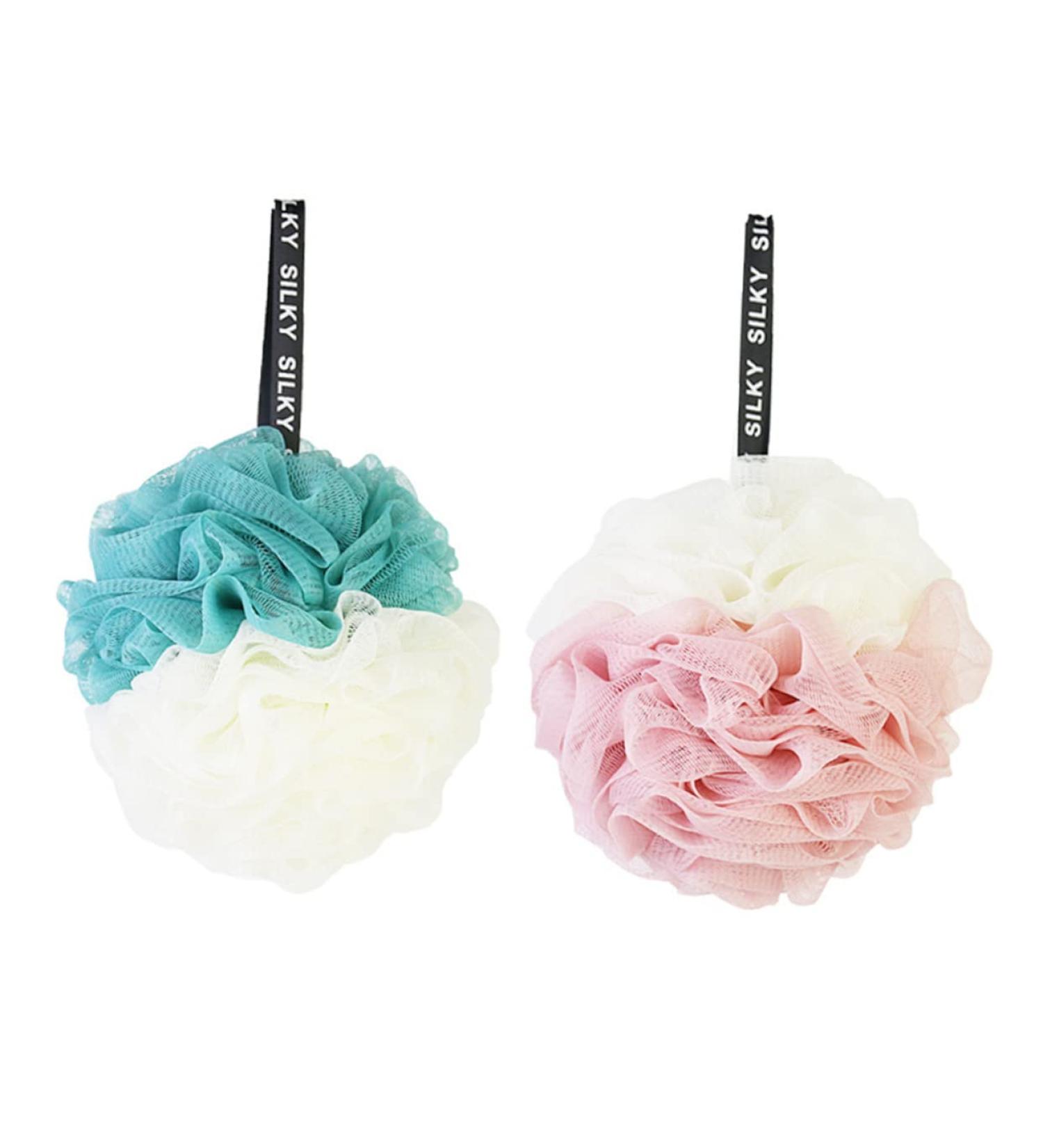 Angoily Shower Ball Mesh Sponge - 2pcs Large Bath Pouf for Women | International Shipping Available - Buy Online on GoSupps.com