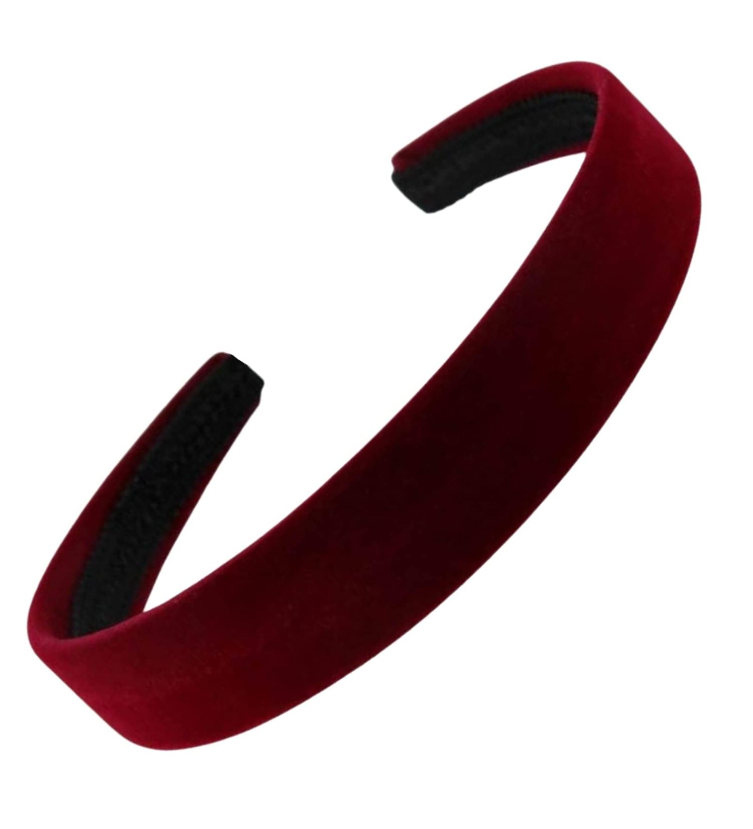 Burgundy Velvet Feel Alice Hair Band Headband 2.5cm (1") Wide - Buy Online on GoSupps.com