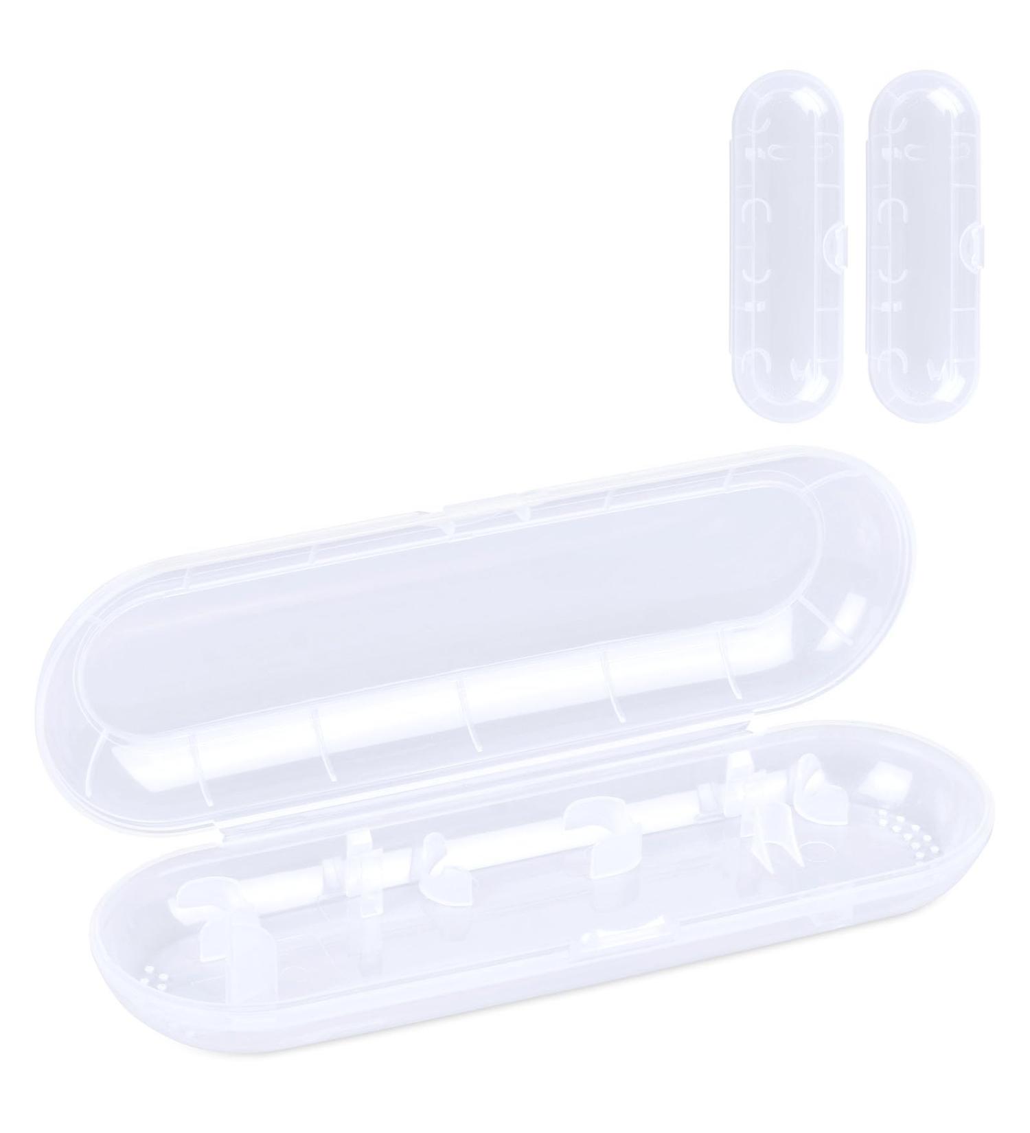 Uraqt Travel Protective Cover for Electric Toothbrush & Replacement Brush Heads - Compatible with Oral B & Philips - 3 Transparent Smooth Cases - Buy Online on GoSupps.com