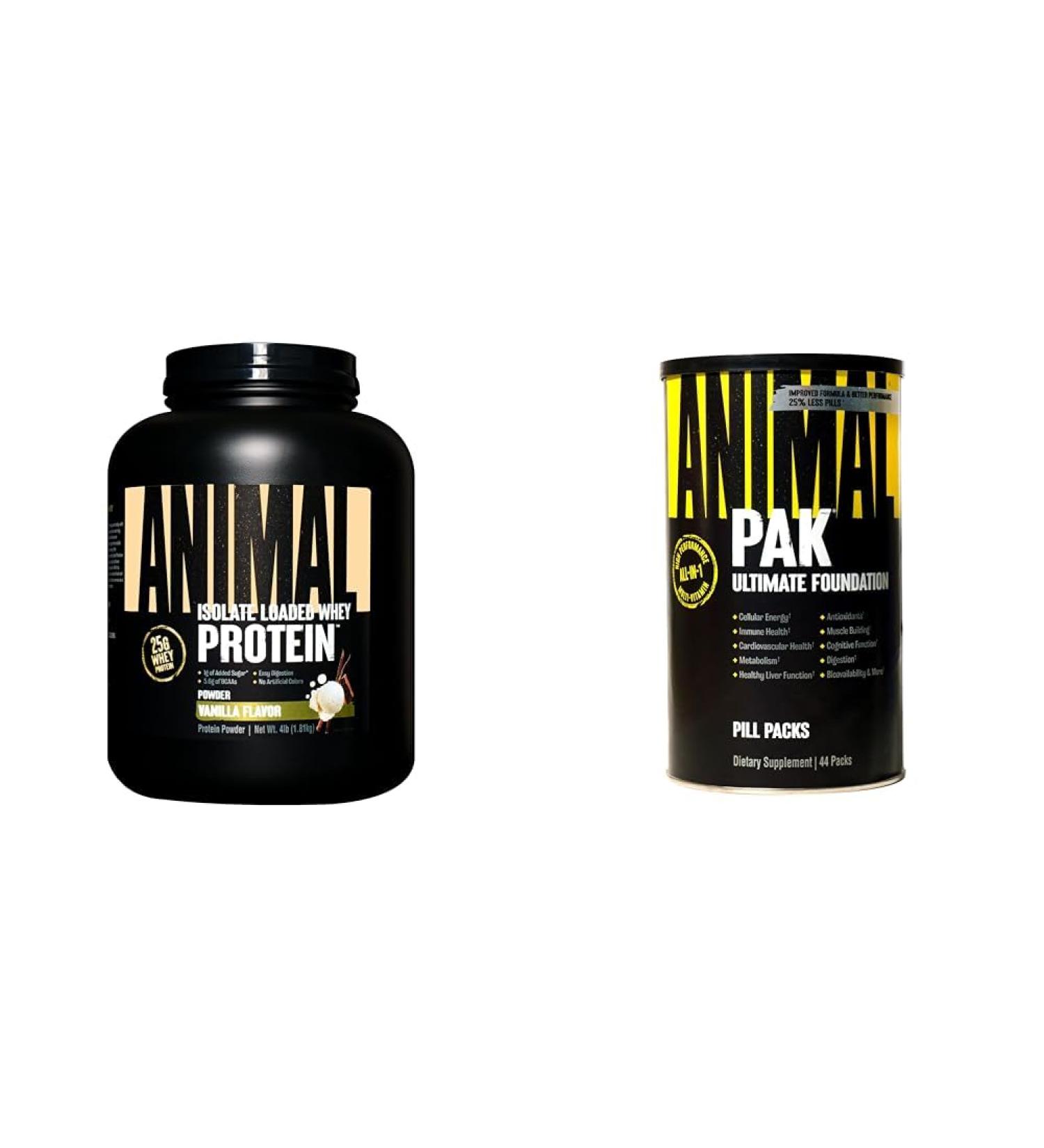 Animal Whey Isolate Whey Protein Powder Isolate Loaded for Post Workout and Recovery & Pak - Convenient All-in-One Vitamin & Supplement Pack - Buy Online on GoSupps.com