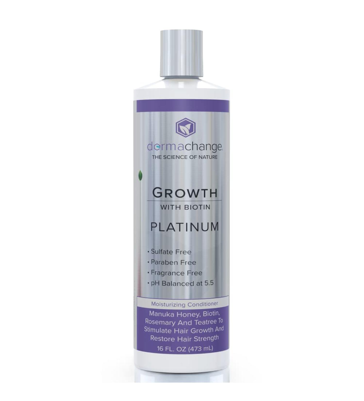 DermaChange Hair Growth Conditioner with Coconut Oil and Tea Tree Oil - Volumizing and Deep Conditioning Formula - 16oz - Buy Online on GoSupps.com