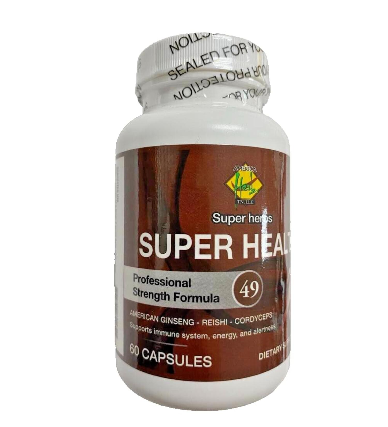 Nature Max Herbs Super Health (American Ginseng Reishi Cordyceps) - 60 Capsules - Buy Online on GoSupps.com