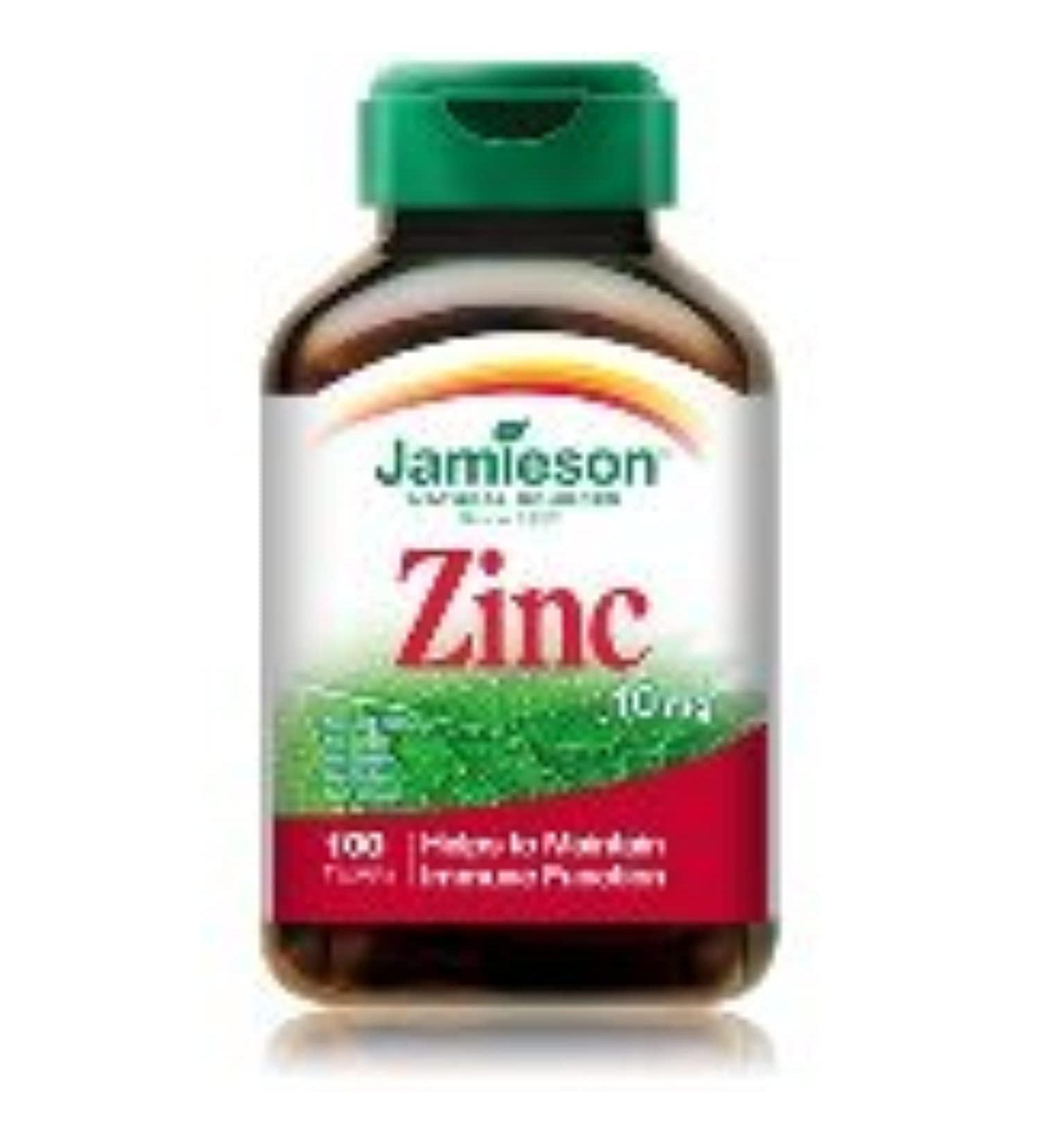 Jamieson Zinc 10 mg - 100 Tablets | Immune Support Supplement - Buy Online on GoSupps.com