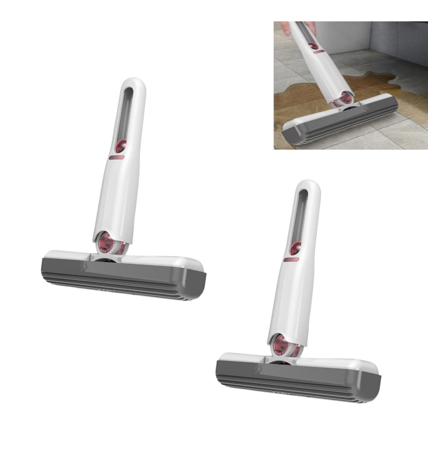 ASTRL Mini Mop | Mini Portable Short Mop Self-Squeeze Glass Wiper | Hand Wash-Free Strong Absorbent Lazy Cleaning System for Desktops Windowpanes Tablewares White Suit*2 - Buy Online on GoSupps.com