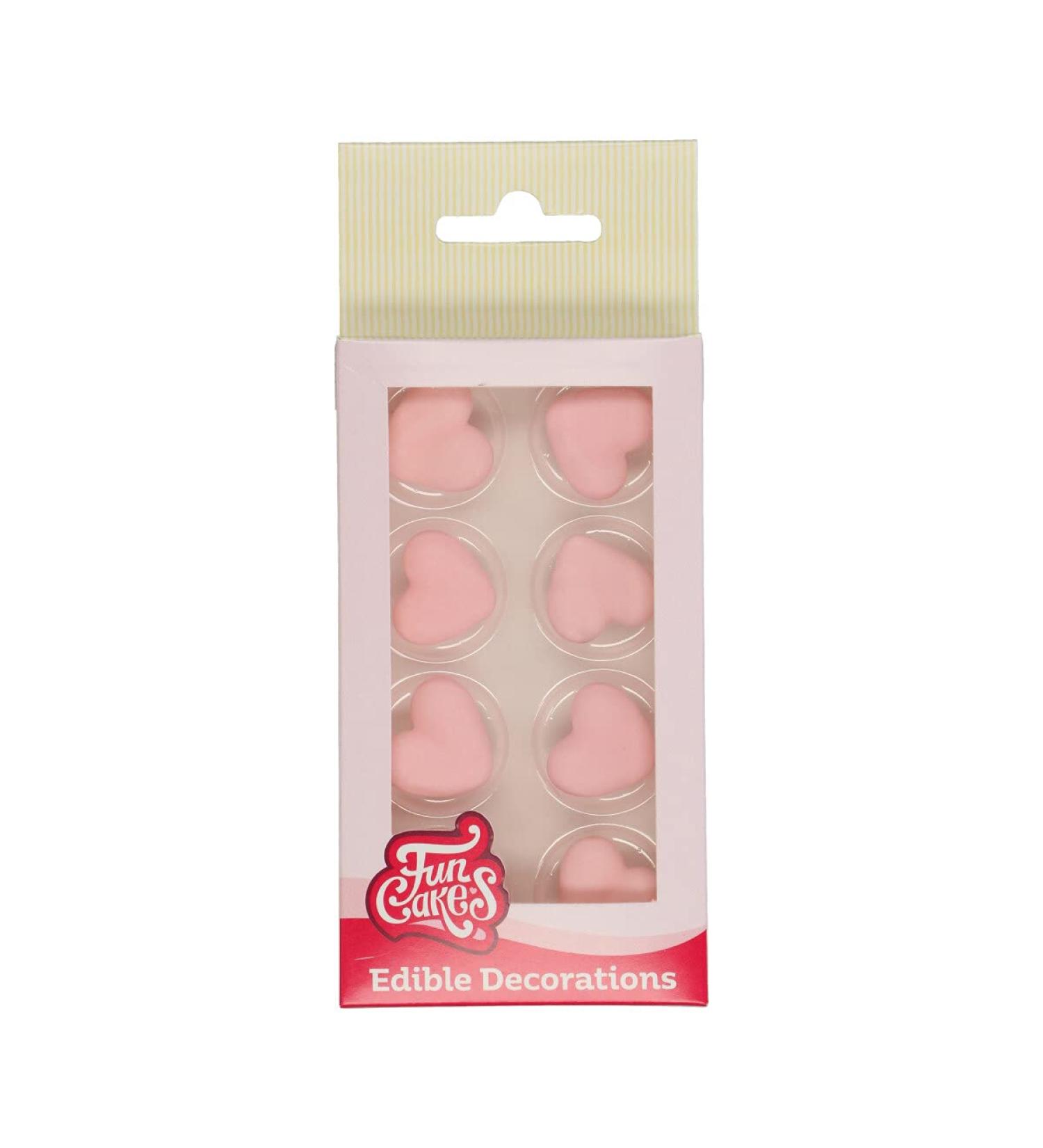 FunCakes Sugar Decorations Heart Pink: Ready to Use for Cake Decoration Perfect for Cupcakes Muffins and more Glutenfree certified Set/8 - Buy Online on GoSupps.com