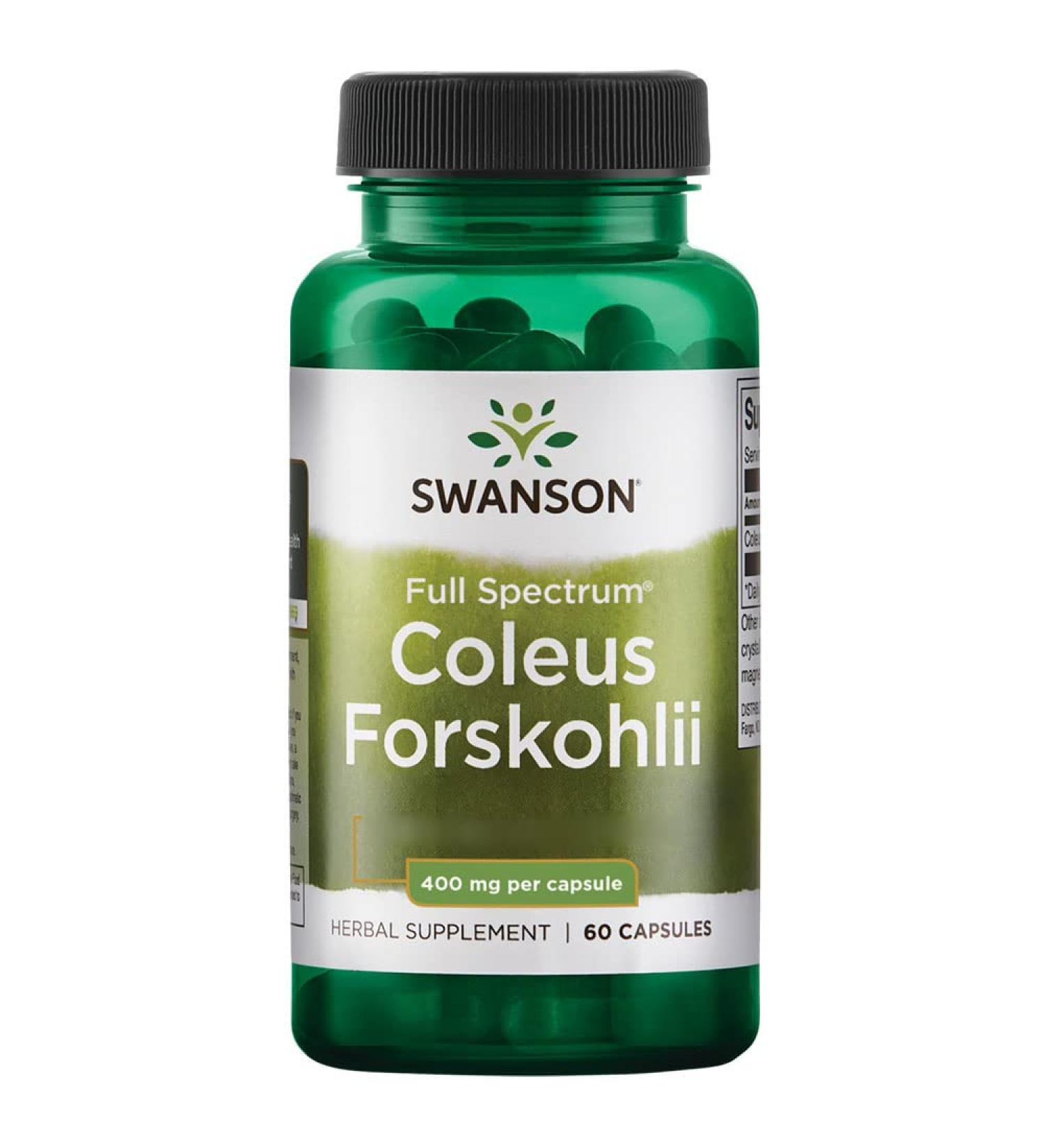 Swanson Full Spectrum Coleus Forskohlii (Forskolin) High Dosed 60 Capsules Lab Tested Soy Free Gluten Free Non-GMO - Buy Online on GoSupps.com