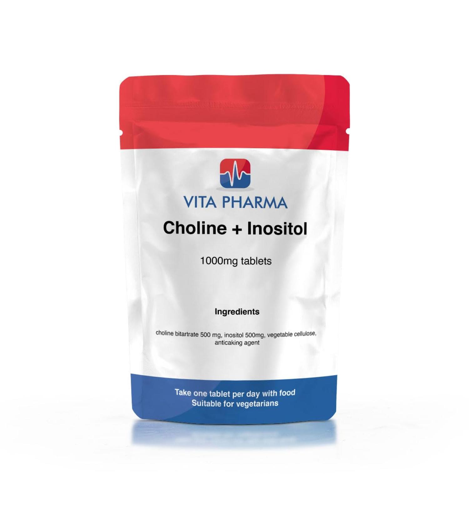 VITA PHARMA Choline + Inositol 1000mg 120 Tablets
