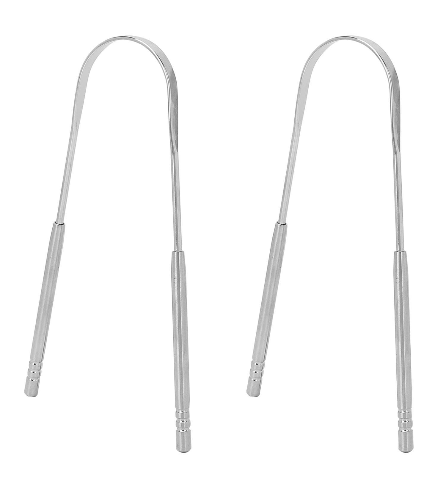 JTLB U-Shaped Stainless Steel Tongue Scraper - Effective Bad Breath Removal & Oral Health Tool - Buy Online on GoSupps.com