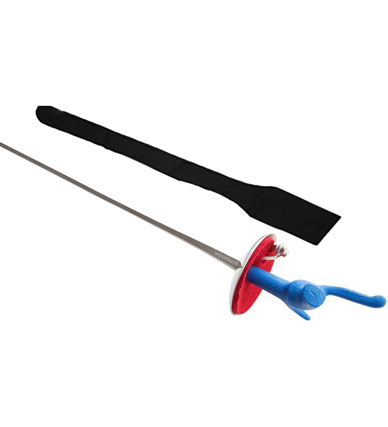 Foil Sword with Pistol Grip - Electric Fencing Weapon Set for Adults - Olympic Blade, Body Wire Socket, Guard Pad - Red/Blue (Right) - Buy Online on GoSupps.com