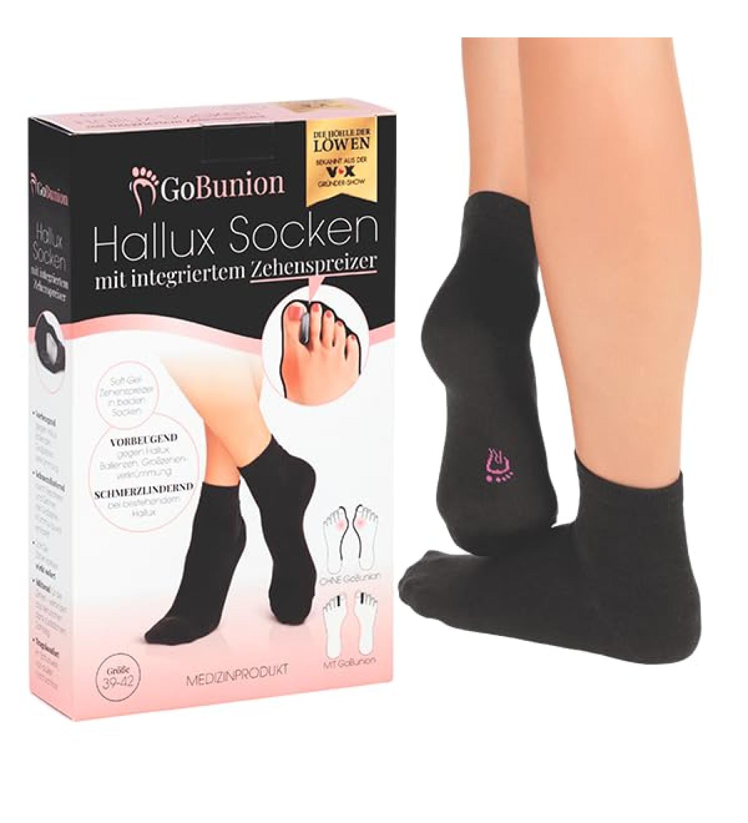 GoBunion Socks with Integrated Toe Separator | Hallux Valgus Stockings Size 39-42 | International Shipping Available - Buy Online on GoSupps.com