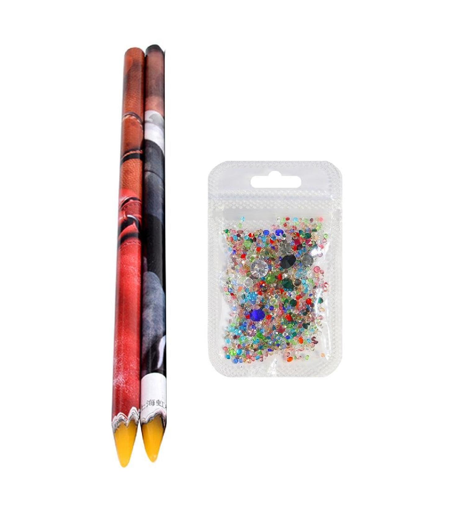 Colorful Nail Art Rhinestones Decorations Nail Stones for Nail Art with Rhinestones Dotting Pen Pick Up Tool Picker Self Adhesive Resin Rhinestones Picker Pencil Nail Art - Buy Online on GoSupps.com