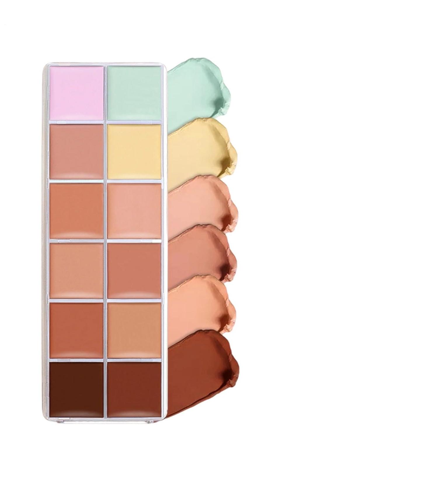 Color Corrector Palette 12 Cream Concealer Kit Buildable Makeup Shades | Light Face Concealer Set for Teens Young Girls Colleagues - Buy Online on GoSupps.com