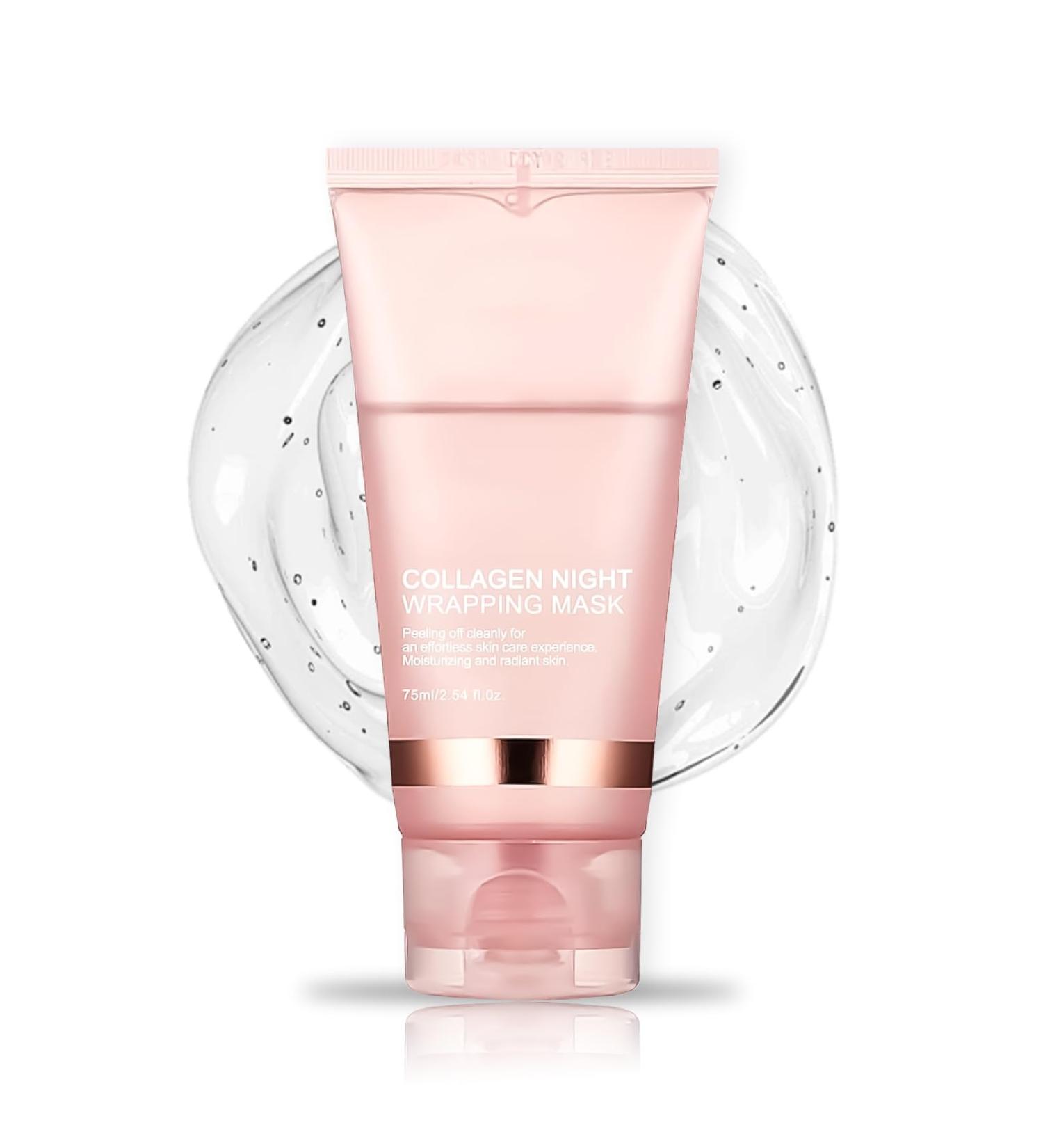 Collagen Night Wrapping Mask Collagen Overnight Face Mask Peel Off Face Masks - Hydrolyzed Collagen Face Masks Skincare for Elasticity & Hydration Tight Skin Reduce Sagging & Dullness - Buy Online on GoSupps.com