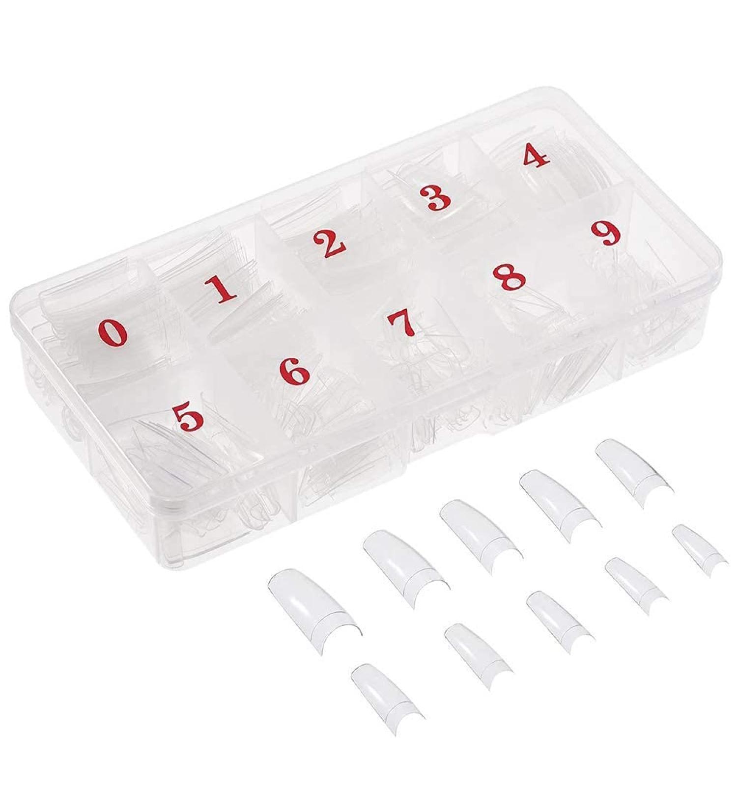 500pcs Natural French Acrylic Fake Nails Art Tips - Transparent False Nails with Box for Women & Girls - Buy Online on GoSupps.com