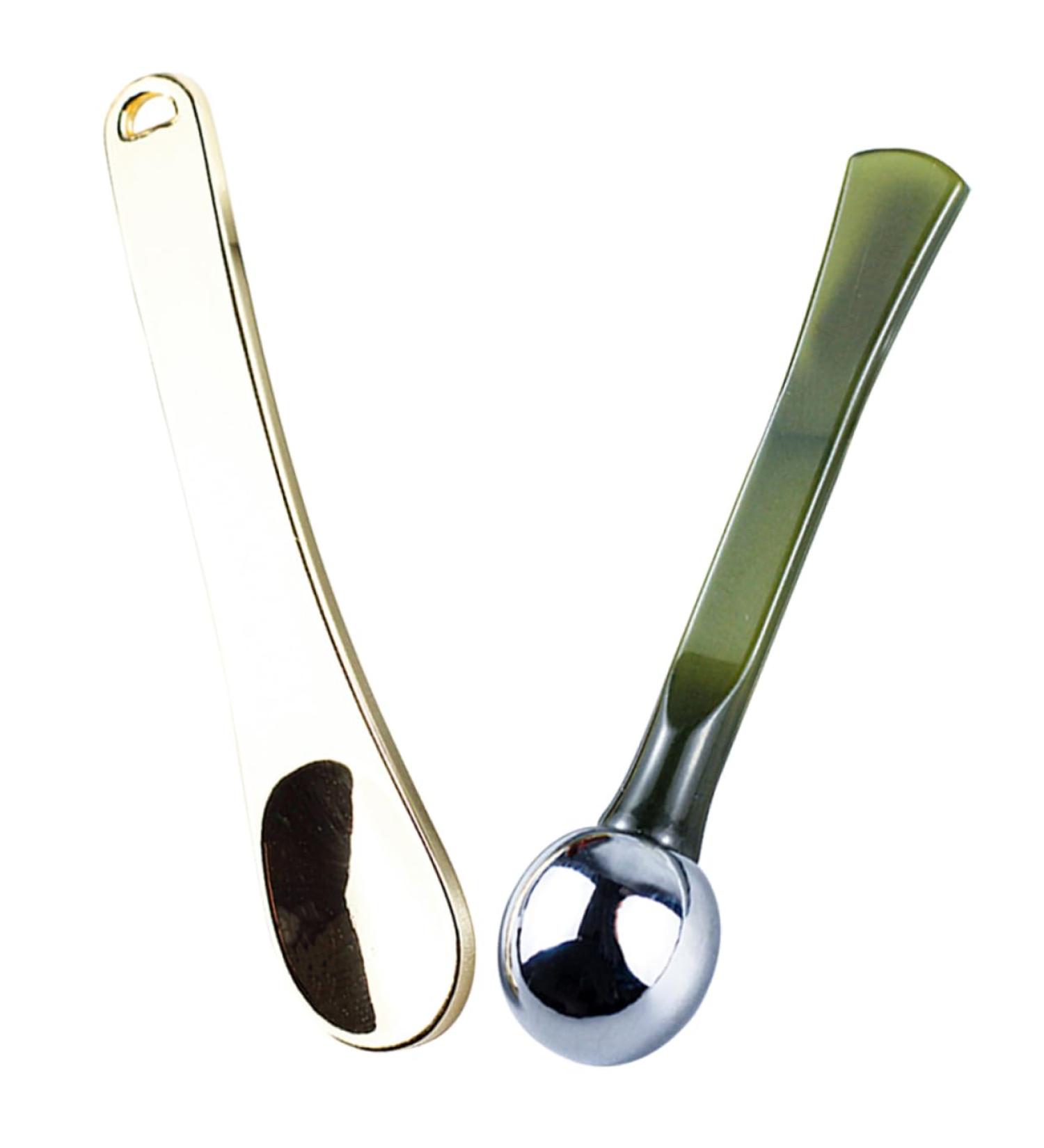  Beatifufu Set of 2 Mini Makeup Spatulas for Face Cream Eye Cream Spatula Cosmetic Scraper Mini Spoons Beauty Spoon for Face Cream - Buy Online on GoSupps.com